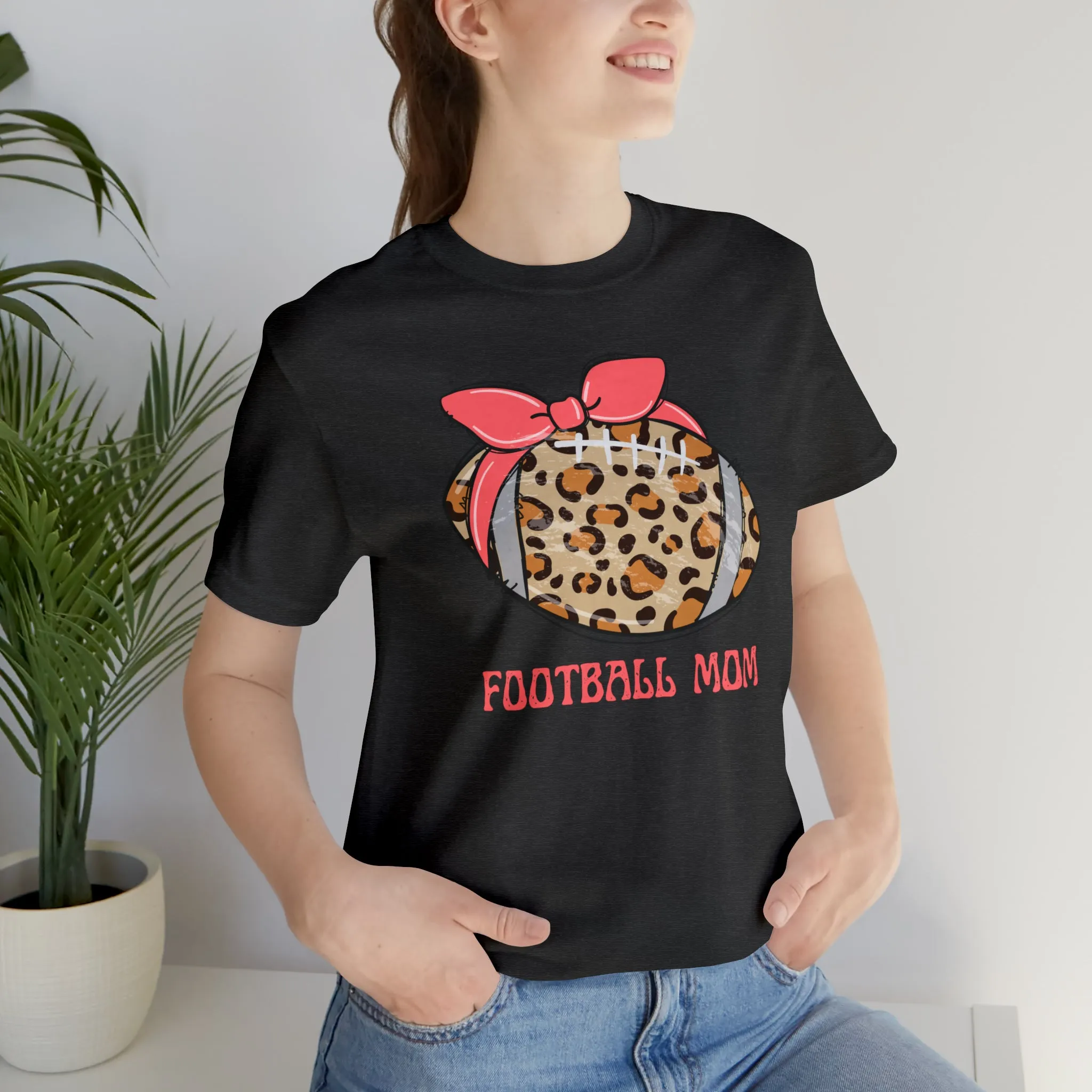 Football Mom Peach T-Shirt | Sports Mom Tee |  Bella Canvas 3001 Unisex |  Mama Short Sleeve Tshirt