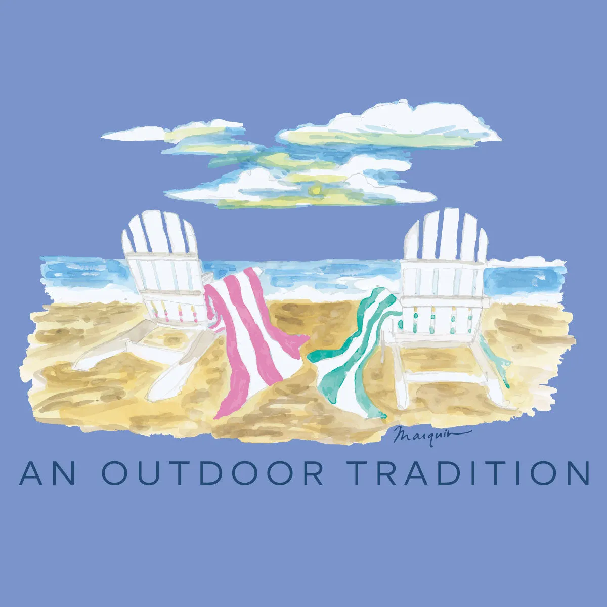 Girls Pro Performance Short Sleeve Fishing T-shirt in Coastline Blue Life's a Beach