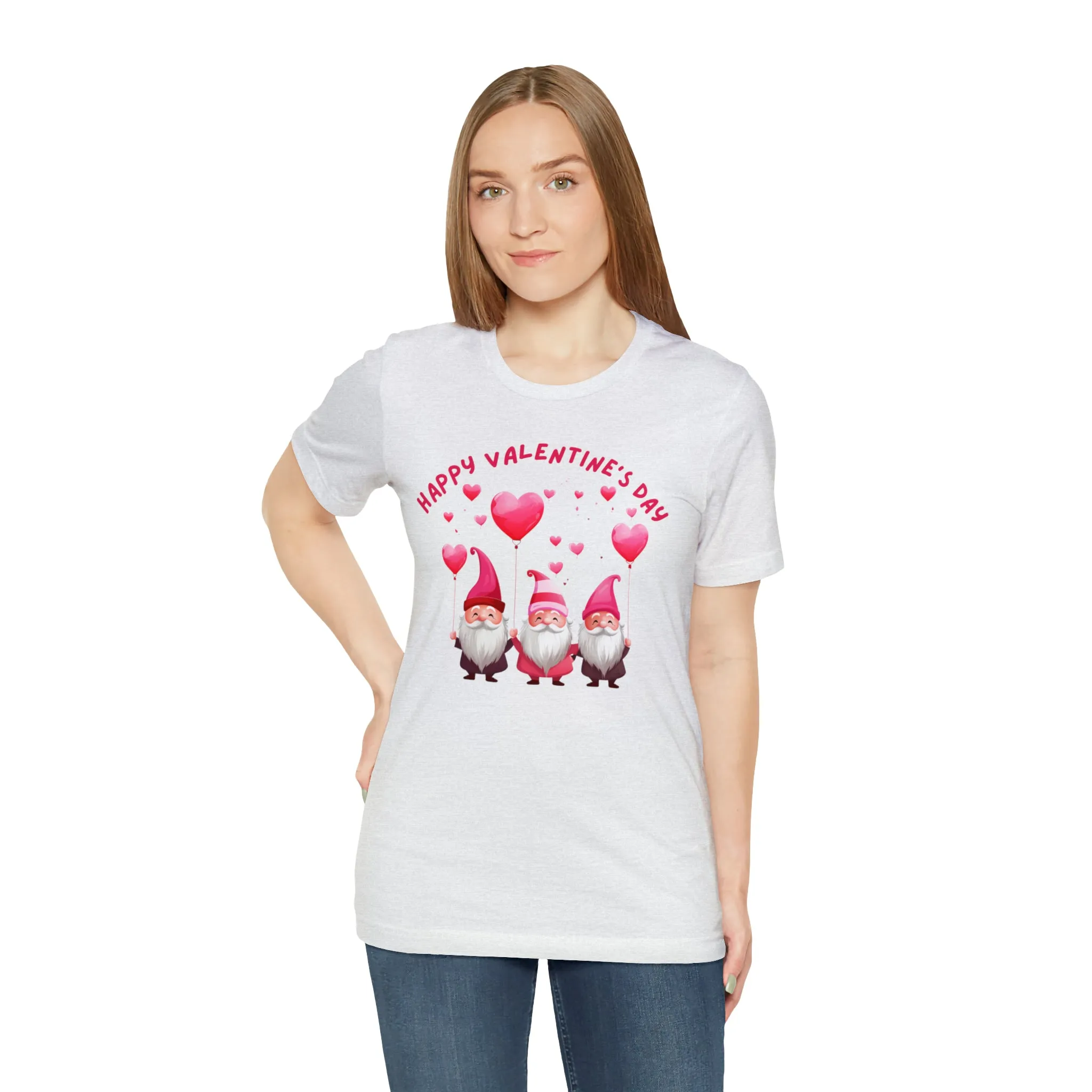 Gnomes Happy Valentine's Day T-Shirt | Sweetheart Love Tee |  Bella Canvas 3001 Unisex |  I Love You Short Sleeve Tshirt