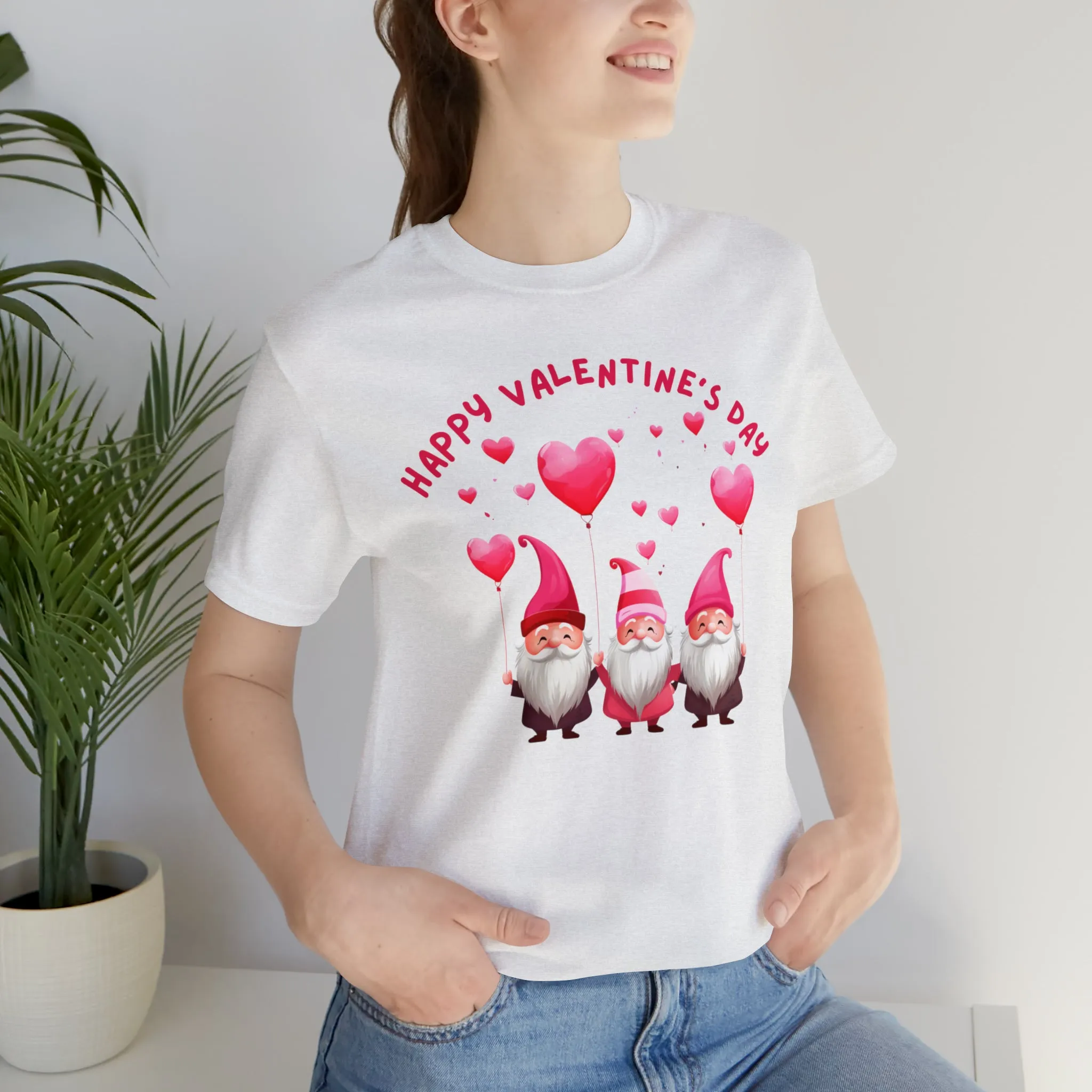 Gnomes Happy Valentine's Day T-Shirt | Sweetheart Love Tee |  Bella Canvas 3001 Unisex |  I Love You Short Sleeve Tshirt