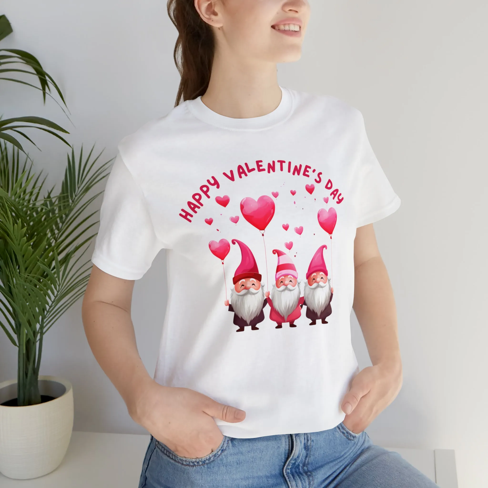 Gnomes Happy Valentine's Day T-Shirt | Sweetheart Love Tee |  Bella Canvas 3001 Unisex |  I Love You Short Sleeve Tshirt