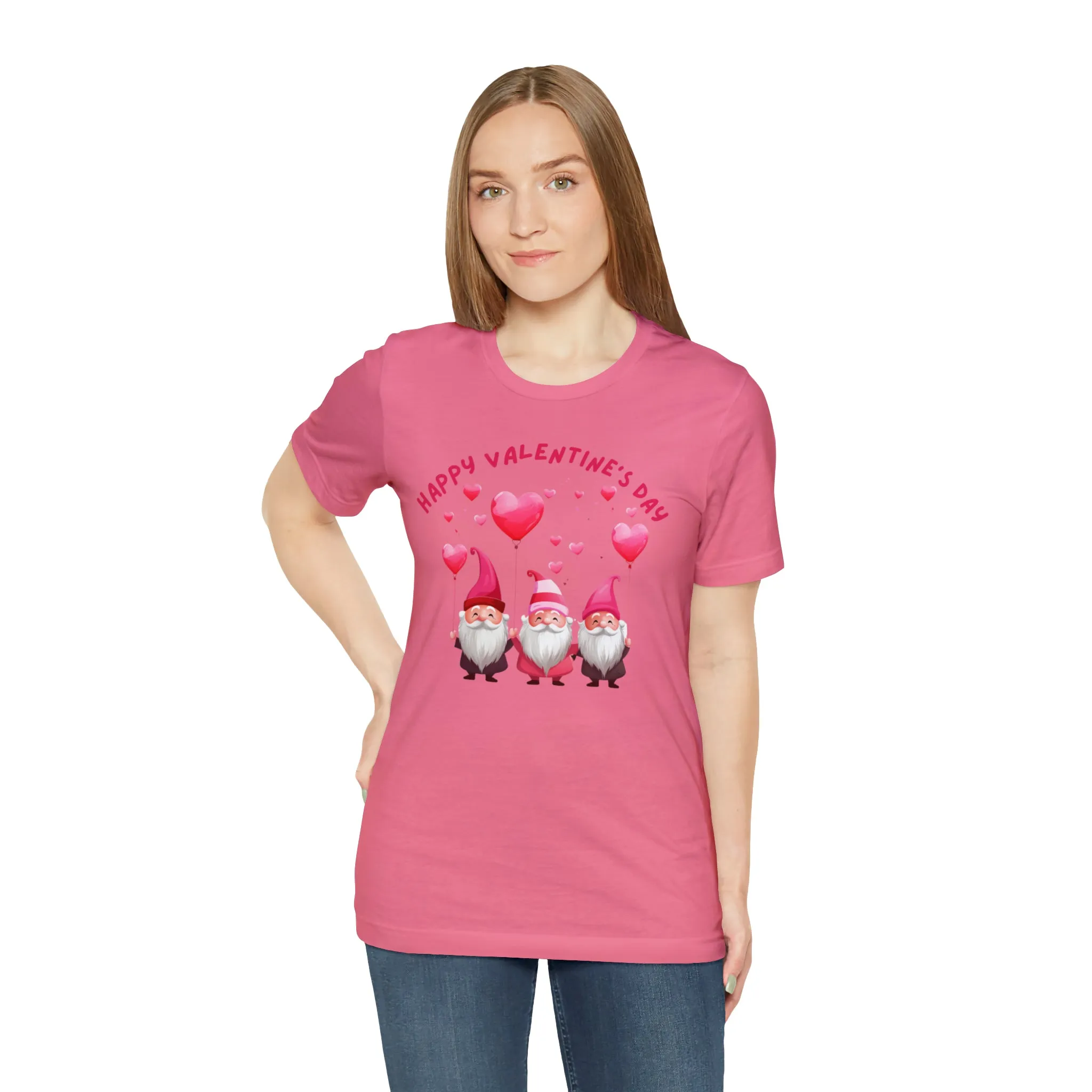 Gnomes Happy Valentine's Day T-Shirt | Sweetheart Love Tee |  Bella Canvas 3001 Unisex |  I Love You Short Sleeve Tshirt