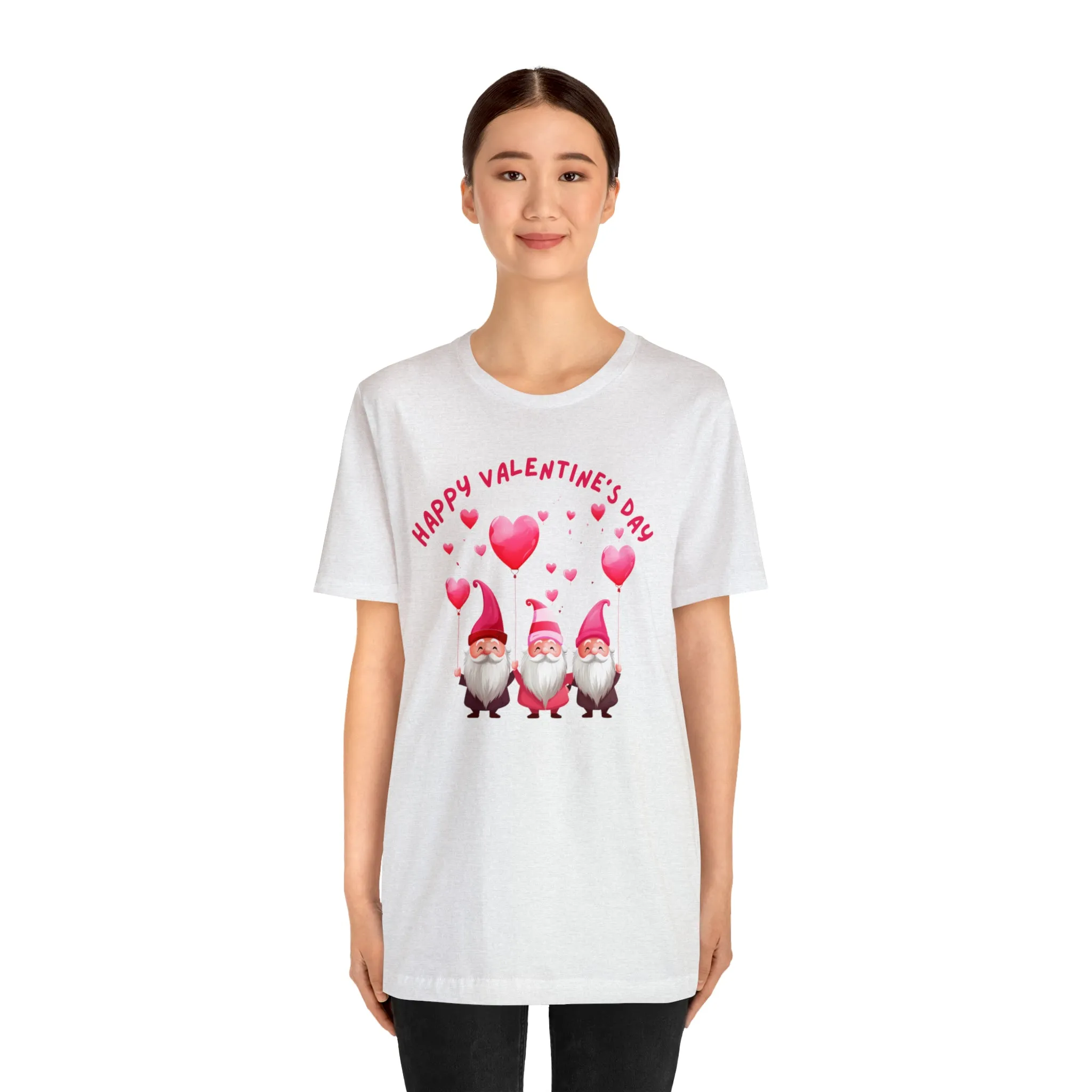 Gnomes Happy Valentine's Day T-Shirt | Sweetheart Love Tee |  Bella Canvas 3001 Unisex |  I Love You Short Sleeve Tshirt
