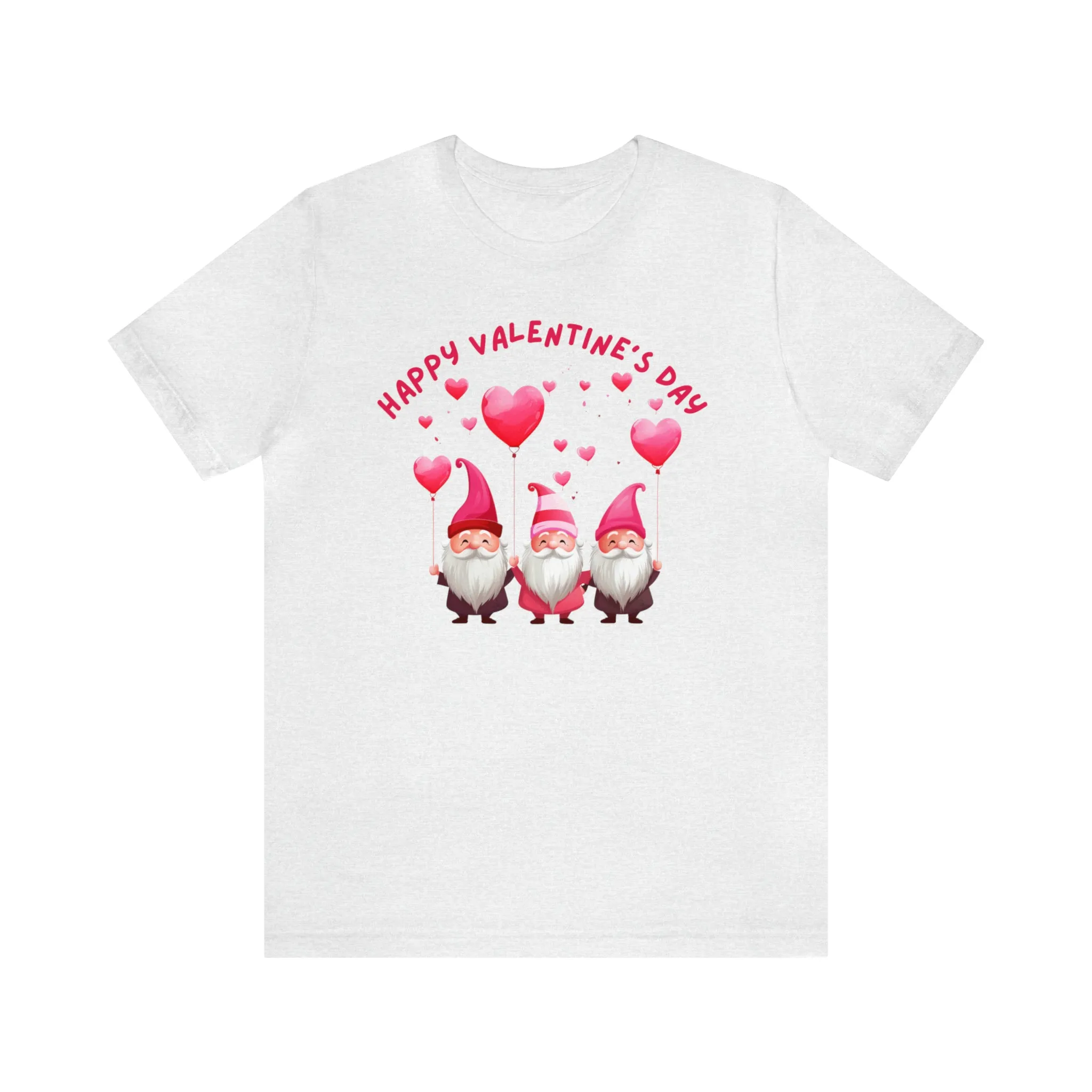 Gnomes Happy Valentine's Day T-Shirt | Sweetheart Love Tee |  Bella Canvas 3001 Unisex |  I Love You Short Sleeve Tshirt