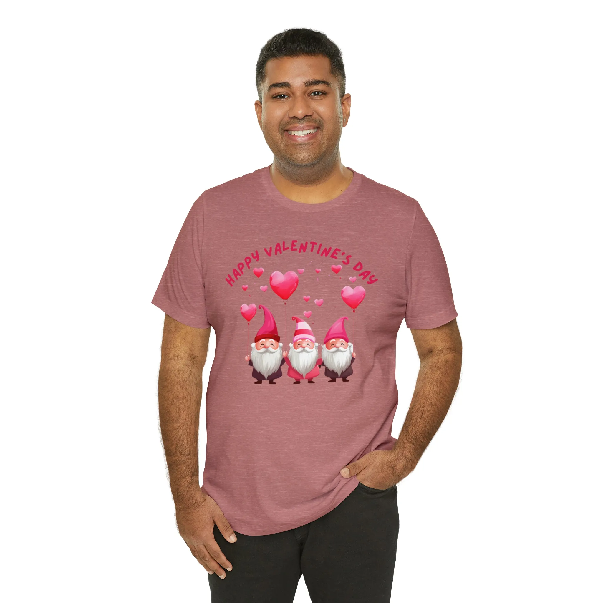 Gnomes Happy Valentine's Day T-Shirt | Sweetheart Love Tee |  Bella Canvas 3001 Unisex |  I Love You Short Sleeve Tshirt