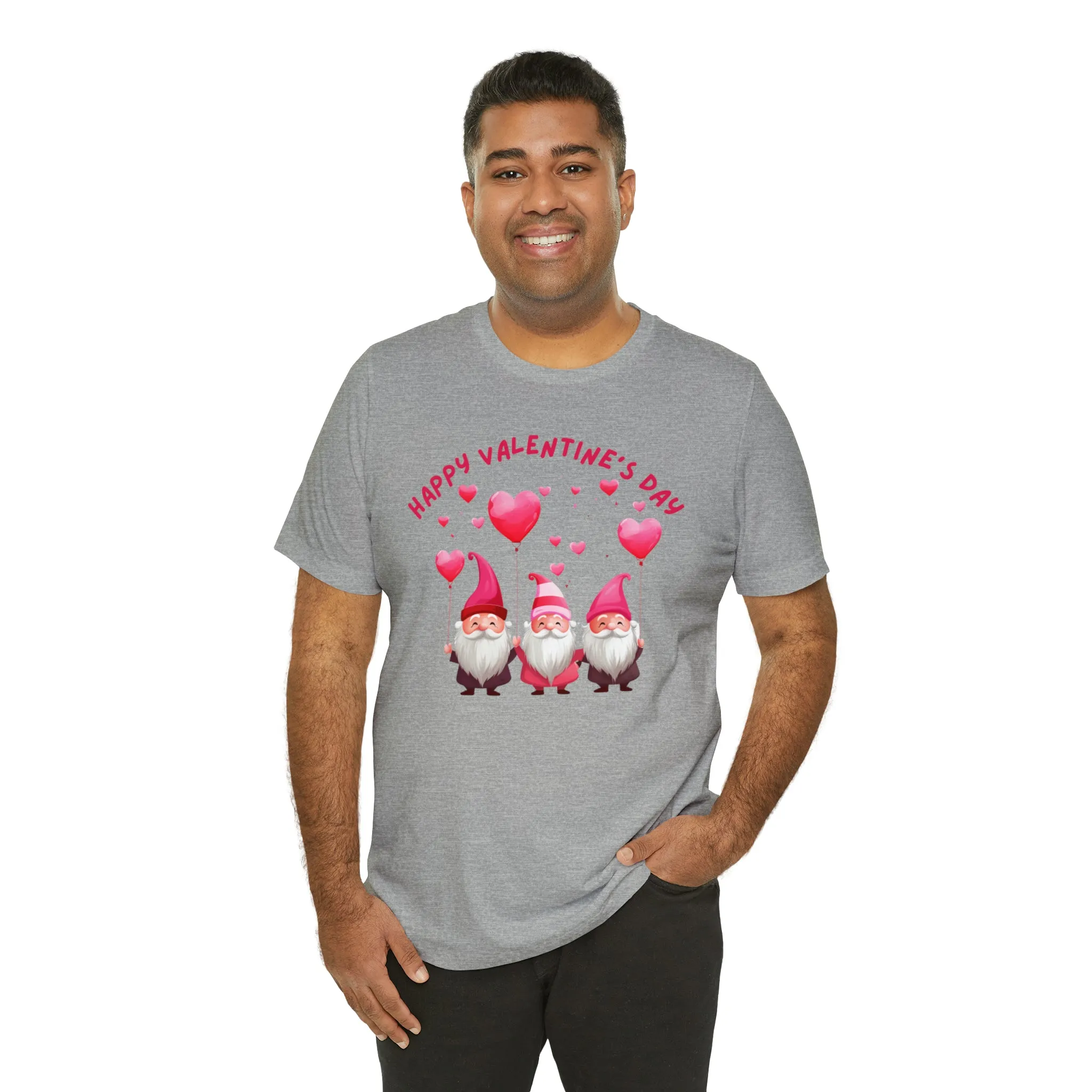 Gnomes Happy Valentine's Day T-Shirt | Sweetheart Love Tee |  Bella Canvas 3001 Unisex |  I Love You Short Sleeve Tshirt