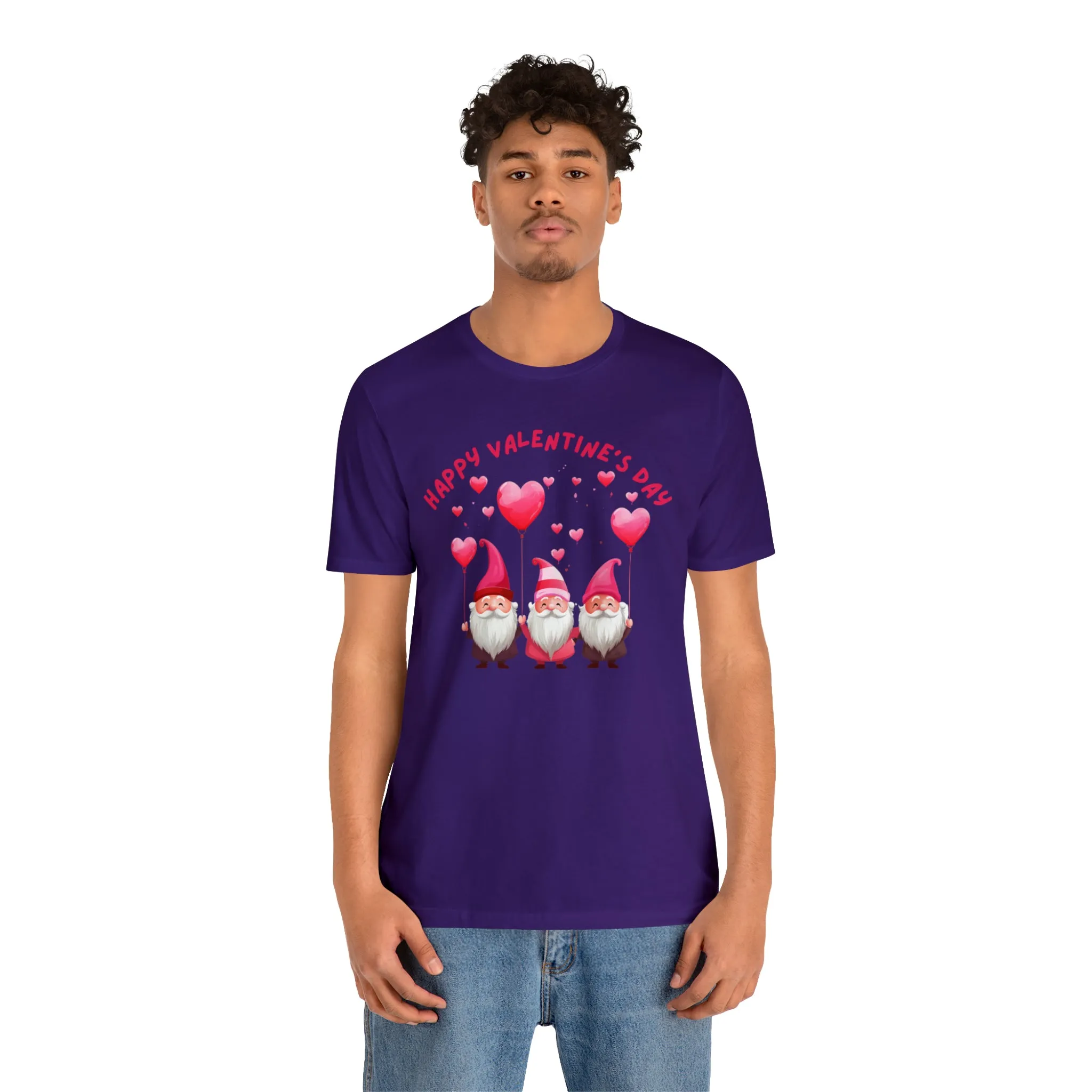 Gnomes Happy Valentine's Day T-Shirt | Sweetheart Love Tee |  Bella Canvas 3001 Unisex |  I Love You Short Sleeve Tshirt