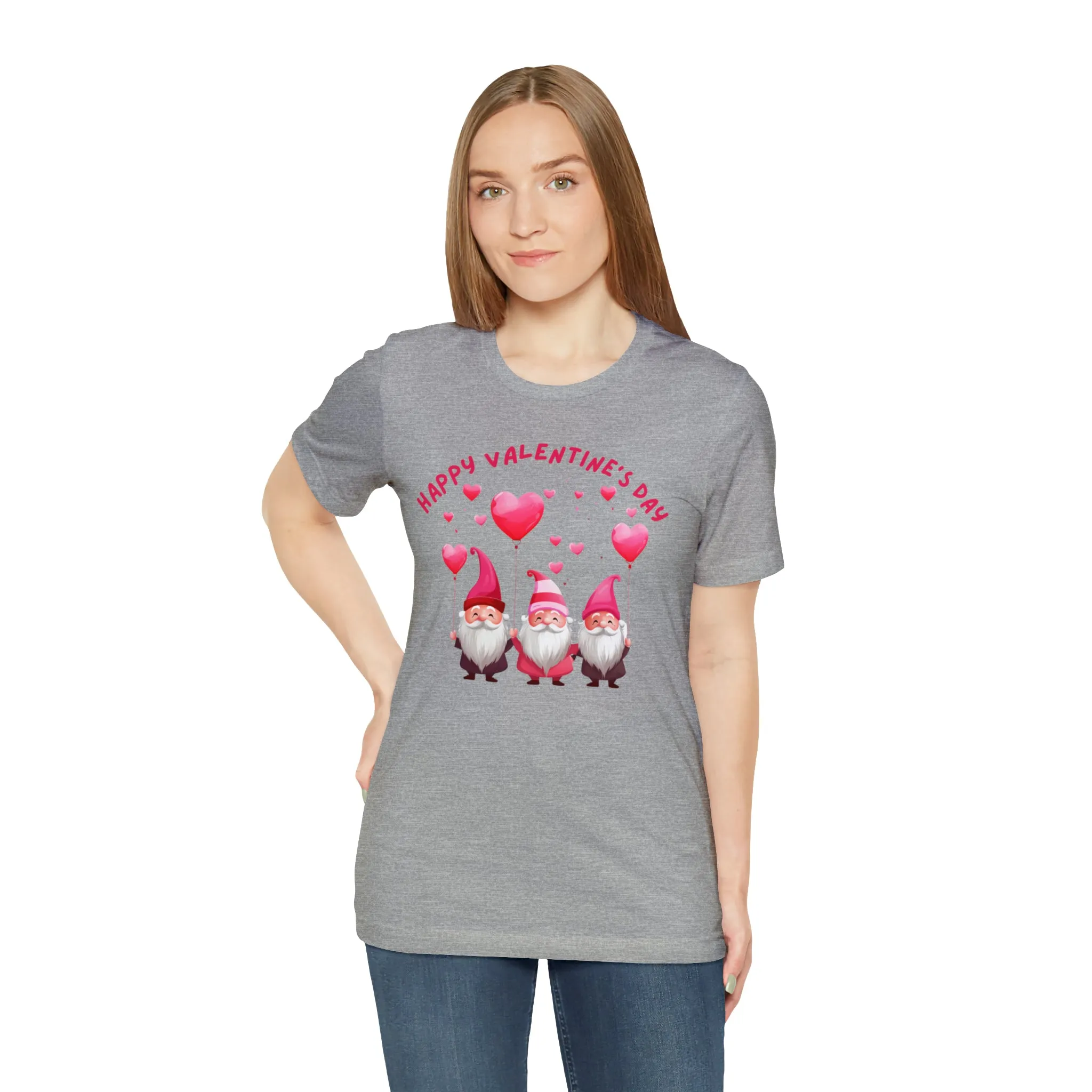 Gnomes Happy Valentine's Day T-Shirt | Sweetheart Love Tee |  Bella Canvas 3001 Unisex |  I Love You Short Sleeve Tshirt