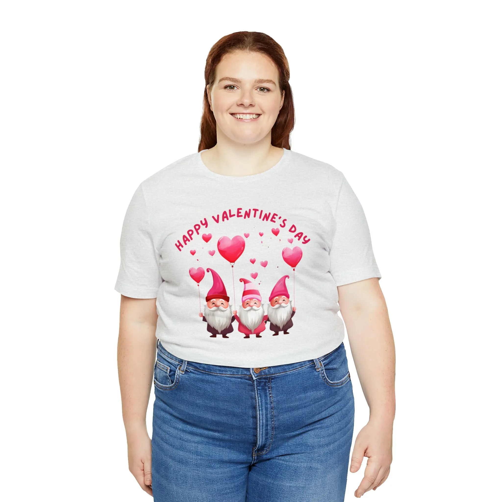 Gnomes Happy Valentine's Day T-Shirt | Sweetheart Love Tee |  Bella Canvas 3001 Unisex |  I Love You Short Sleeve Tshirt