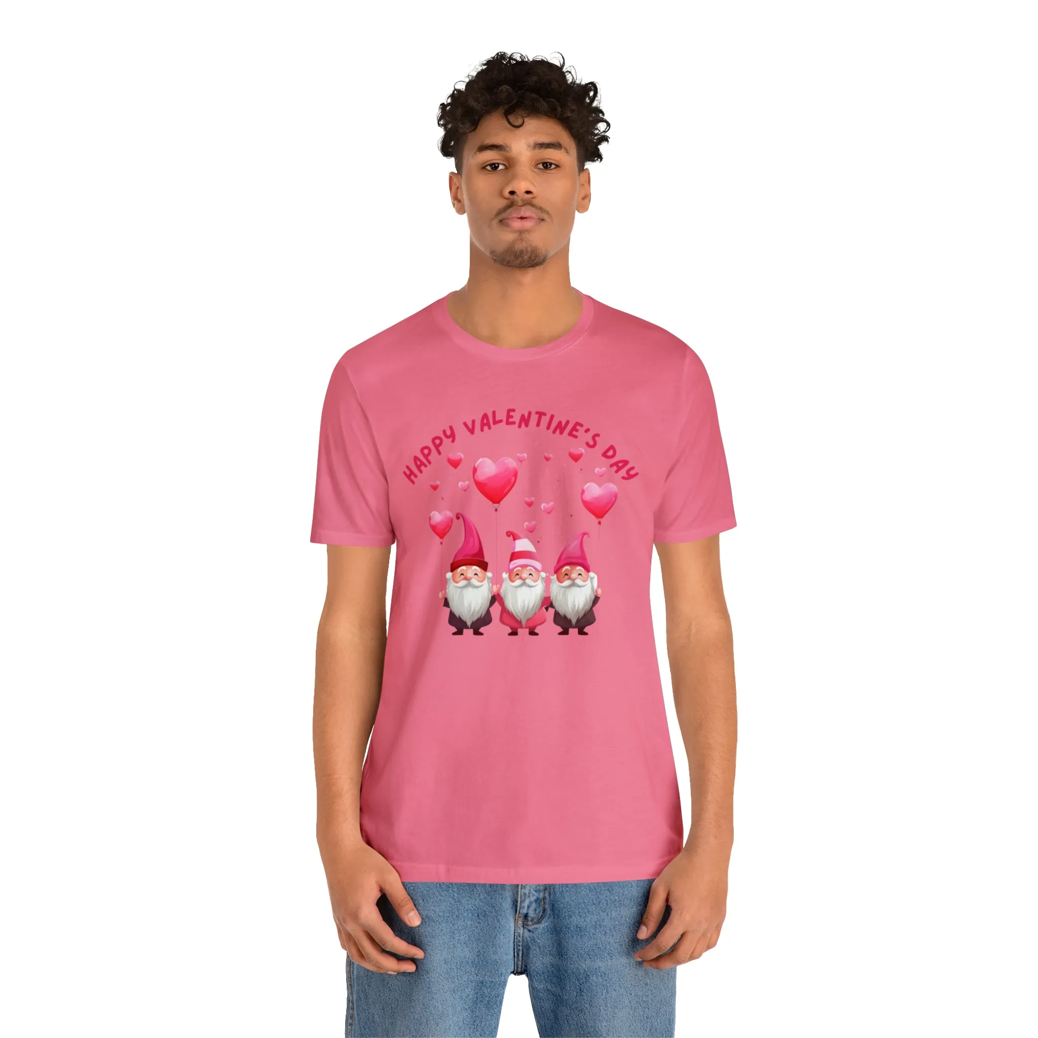 Gnomes Happy Valentine's Day T-Shirt | Sweetheart Love Tee |  Bella Canvas 3001 Unisex |  I Love You Short Sleeve Tshirt