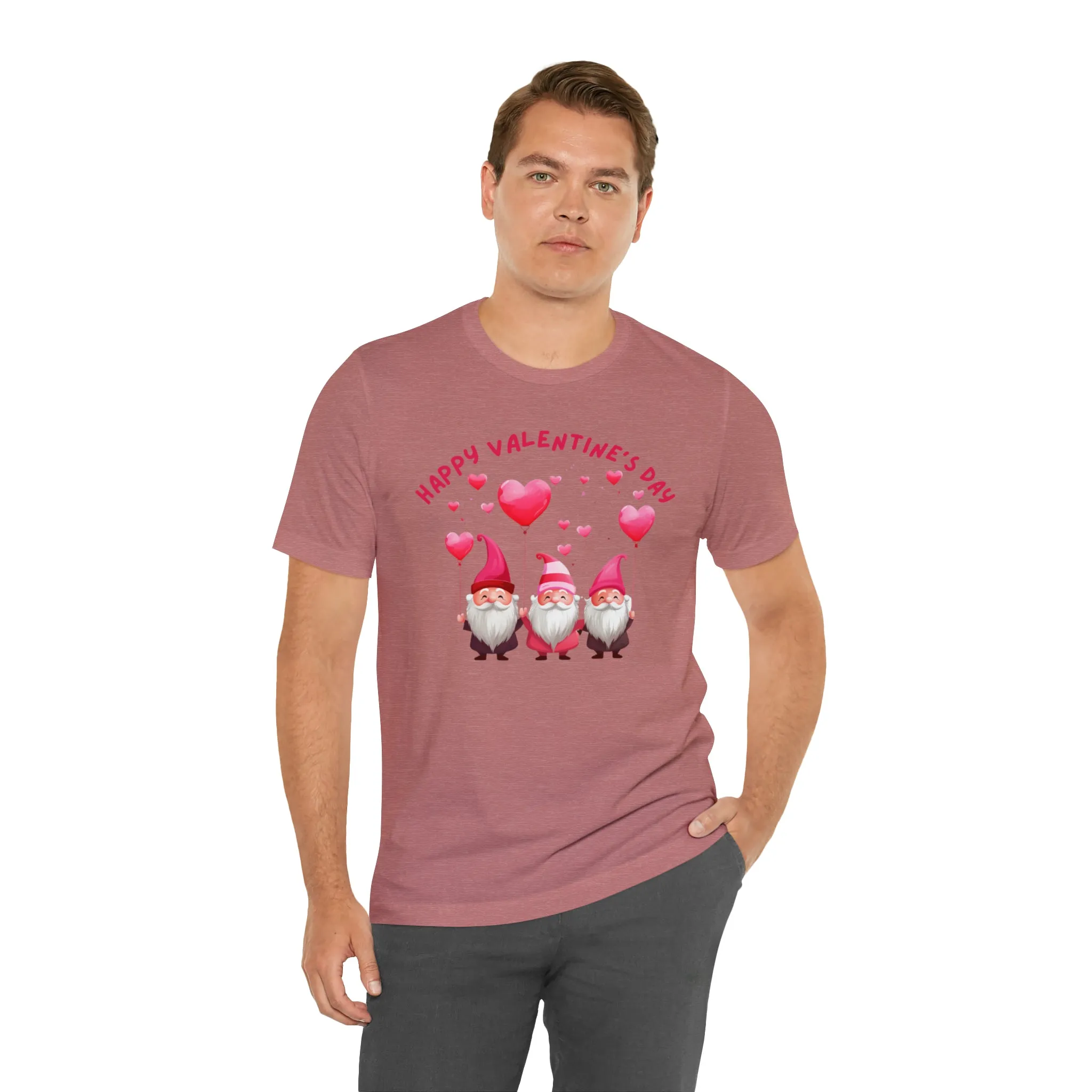 Gnomes Happy Valentine's Day T-Shirt | Sweetheart Love Tee |  Bella Canvas 3001 Unisex |  I Love You Short Sleeve Tshirt