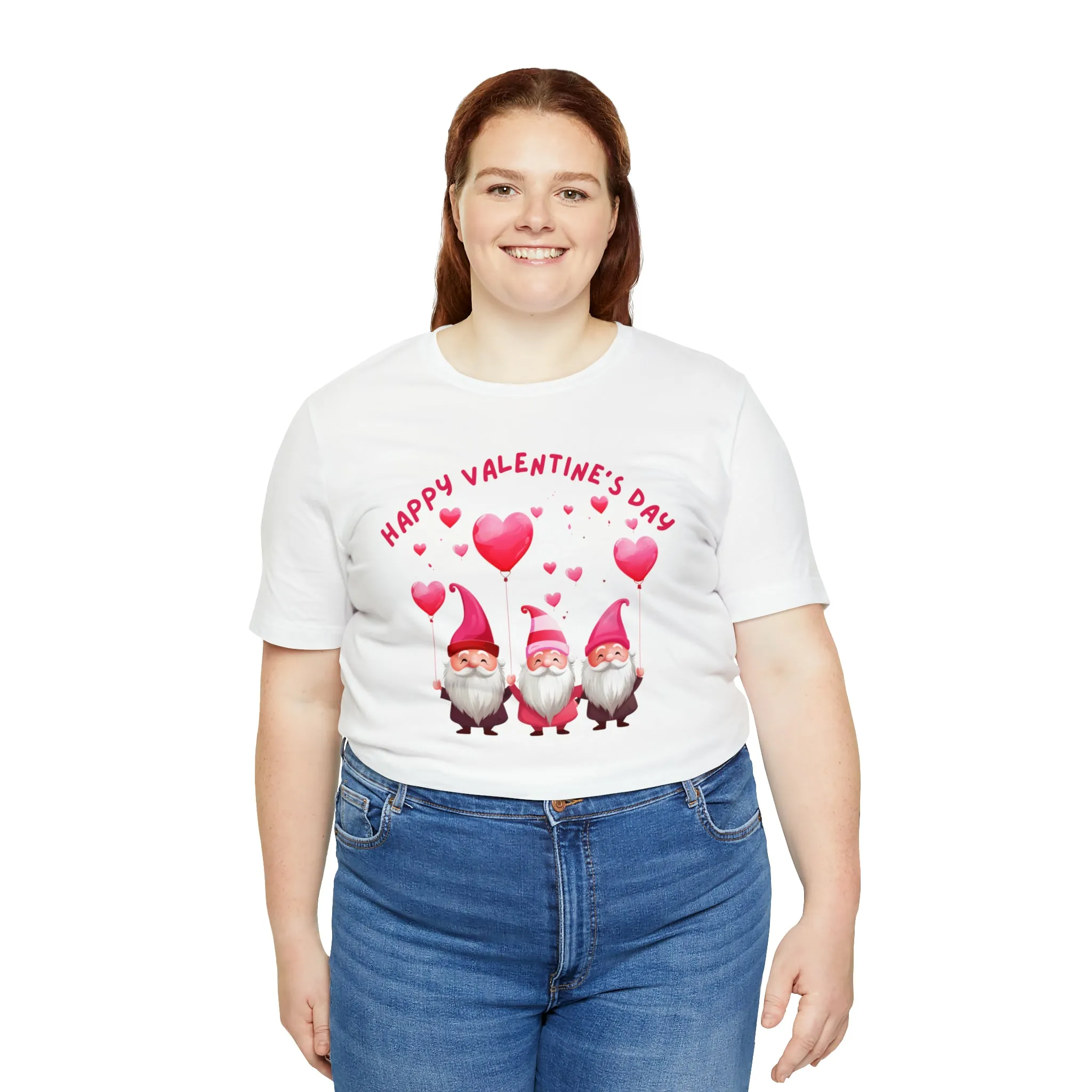 Gnomes Happy Valentine's Day T-Shirt | Sweetheart Love Tee |  Bella Canvas 3001 Unisex |  I Love You Short Sleeve Tshirt
