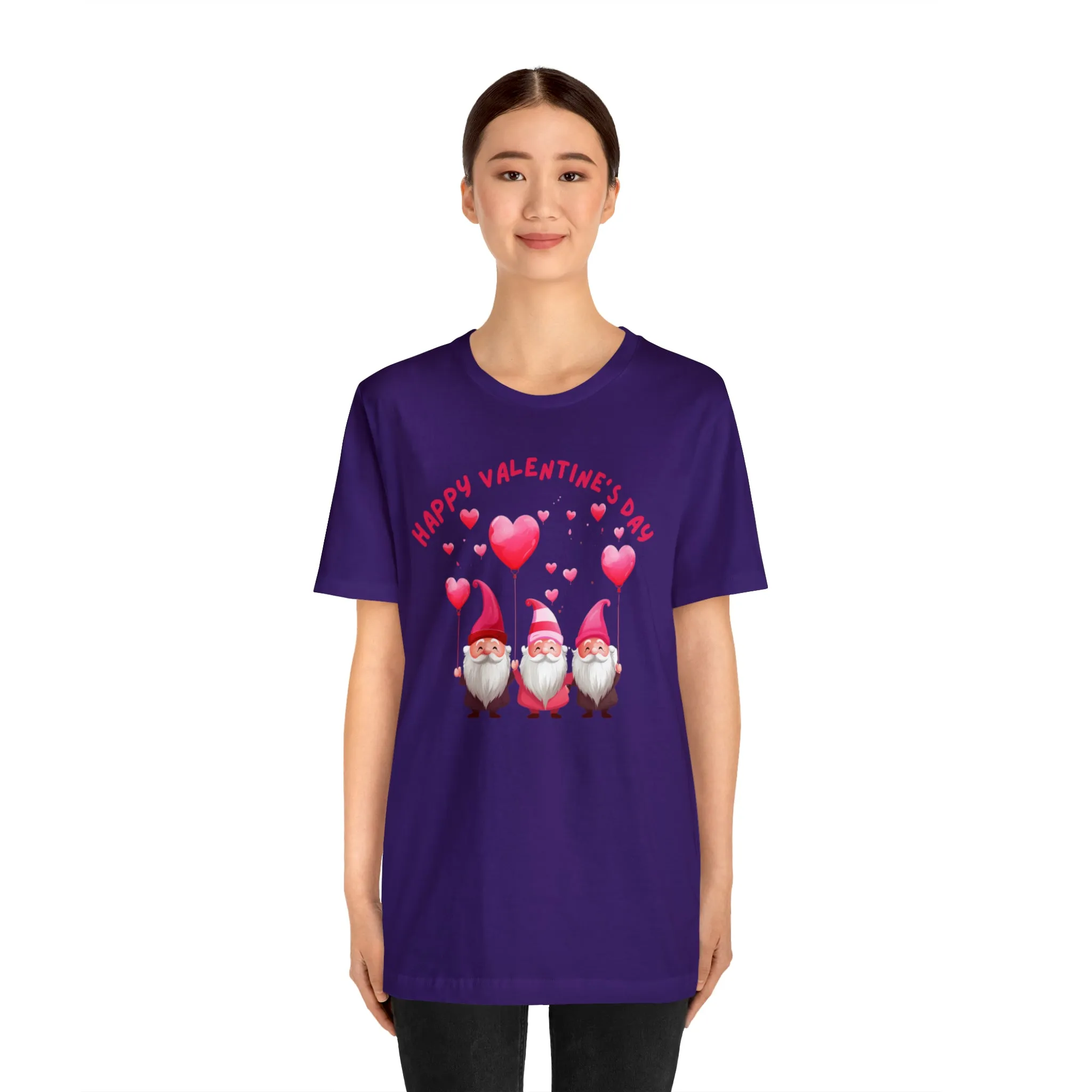 Gnomes Happy Valentine's Day T-Shirt | Sweetheart Love Tee |  Bella Canvas 3001 Unisex |  I Love You Short Sleeve Tshirt