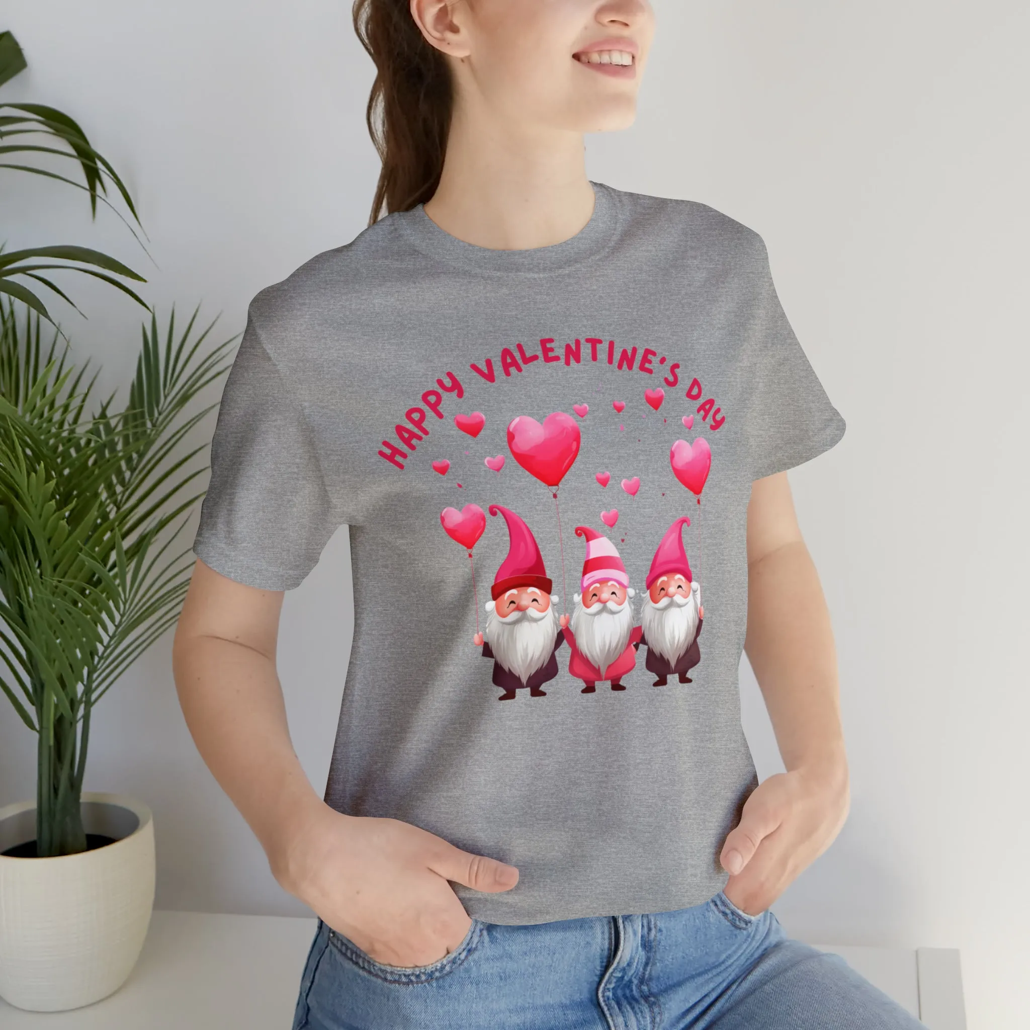 Gnomes Happy Valentine's Day T-Shirt | Sweetheart Love Tee |  Bella Canvas 3001 Unisex |  I Love You Short Sleeve Tshirt