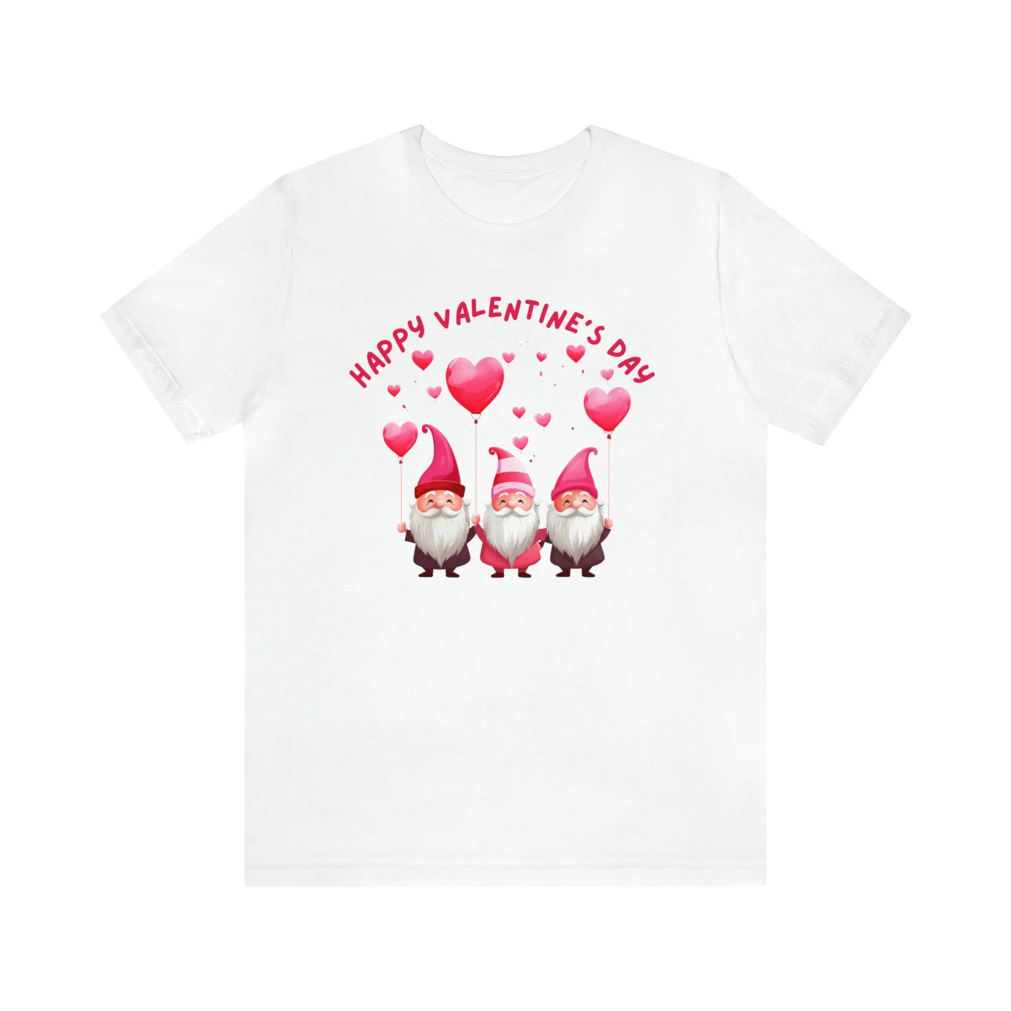 Gnomes Happy Valentine's Day T-Shirt | Sweetheart Love Tee |  Bella Canvas 3001 Unisex |  I Love You Short Sleeve Tshirt