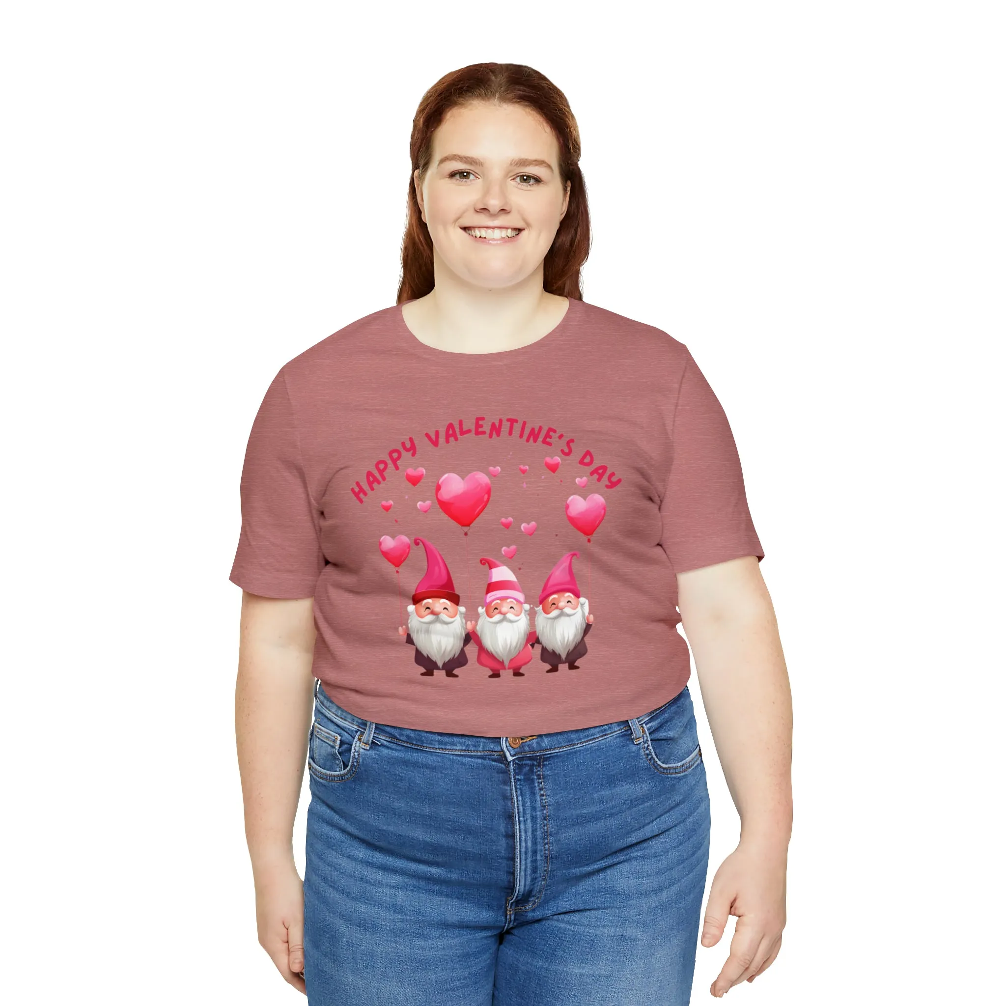 Gnomes Happy Valentine's Day T-Shirt | Sweetheart Love Tee |  Bella Canvas 3001 Unisex |  I Love You Short Sleeve Tshirt