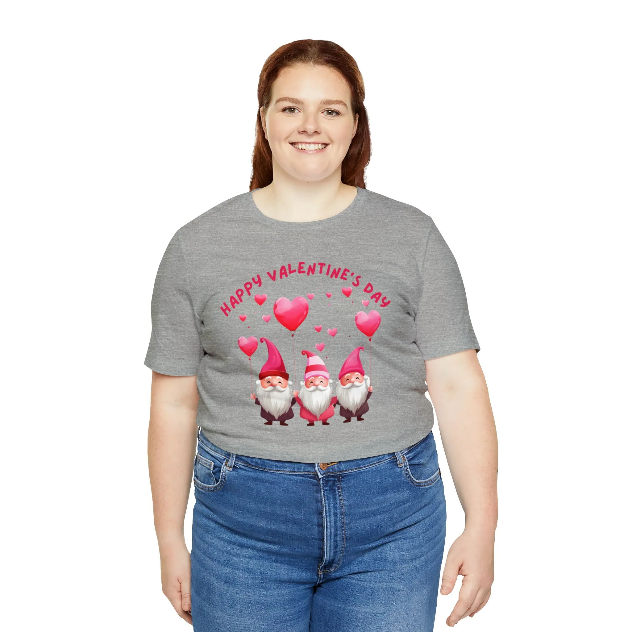Gnomes Happy Valentine's Day T-Shirt | Sweetheart Love Tee |  Bella Canvas 3001 Unisex |  I Love You Short Sleeve Tshirt