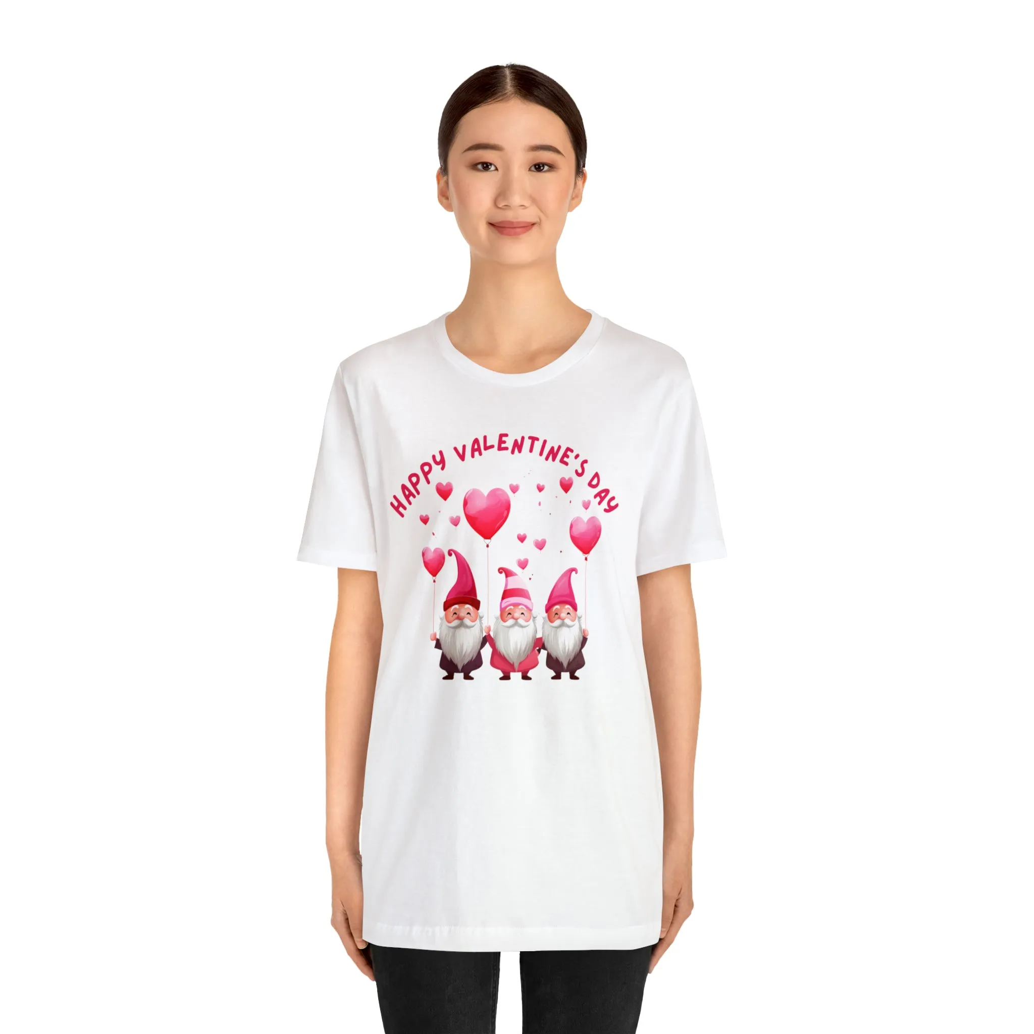 Gnomes Happy Valentine's Day T-Shirt | Sweetheart Love Tee |  Bella Canvas 3001 Unisex |  I Love You Short Sleeve Tshirt