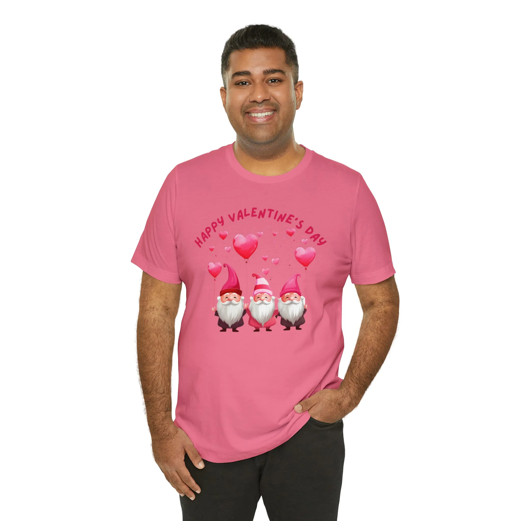 Gnomes Happy Valentine's Day T-Shirt | Sweetheart Love Tee |  Bella Canvas 3001 Unisex |  I Love You Short Sleeve Tshirt