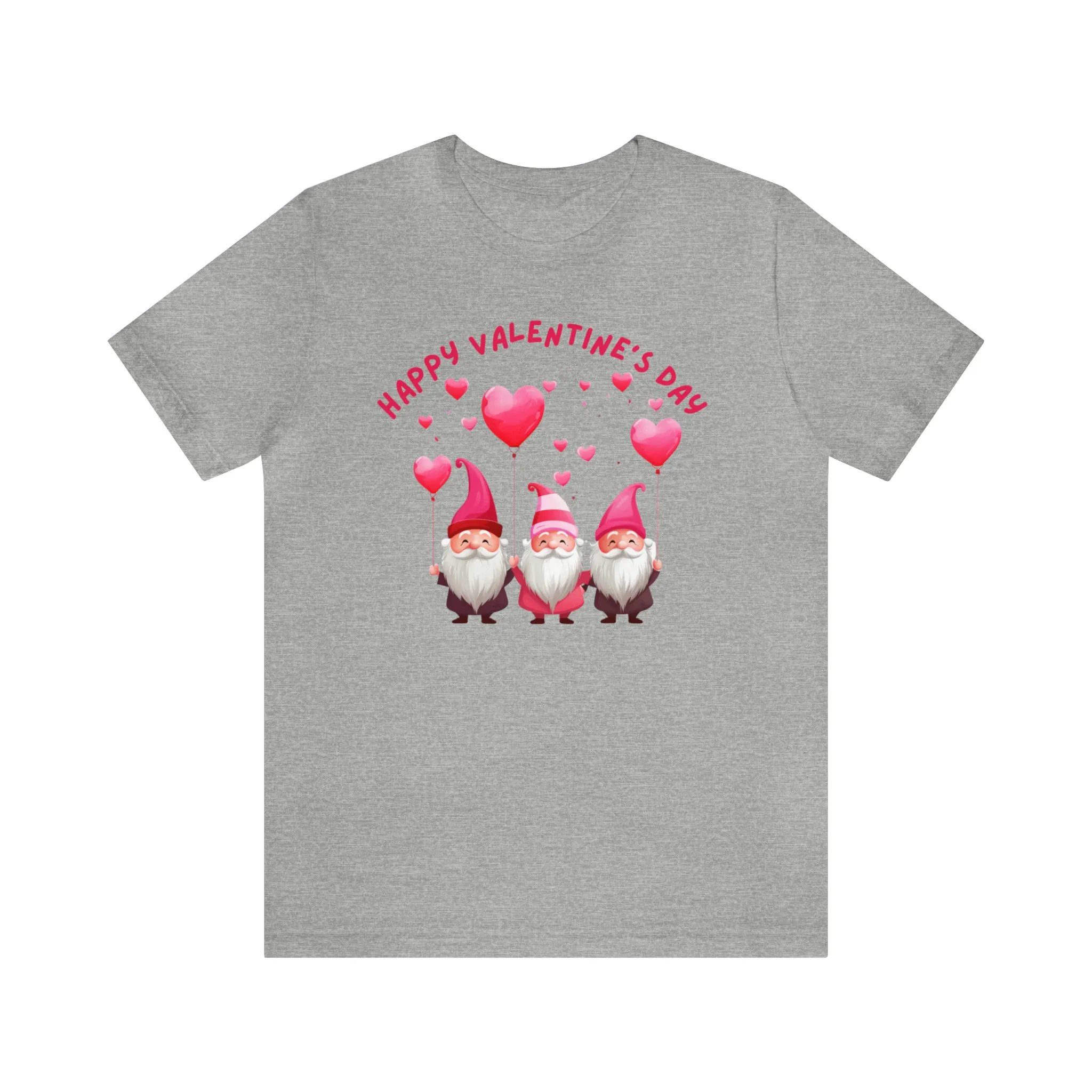 Gnomes Happy Valentine's Day T-Shirt | Sweetheart Love Tee |  Bella Canvas 3001 Unisex |  I Love You Short Sleeve Tshirt