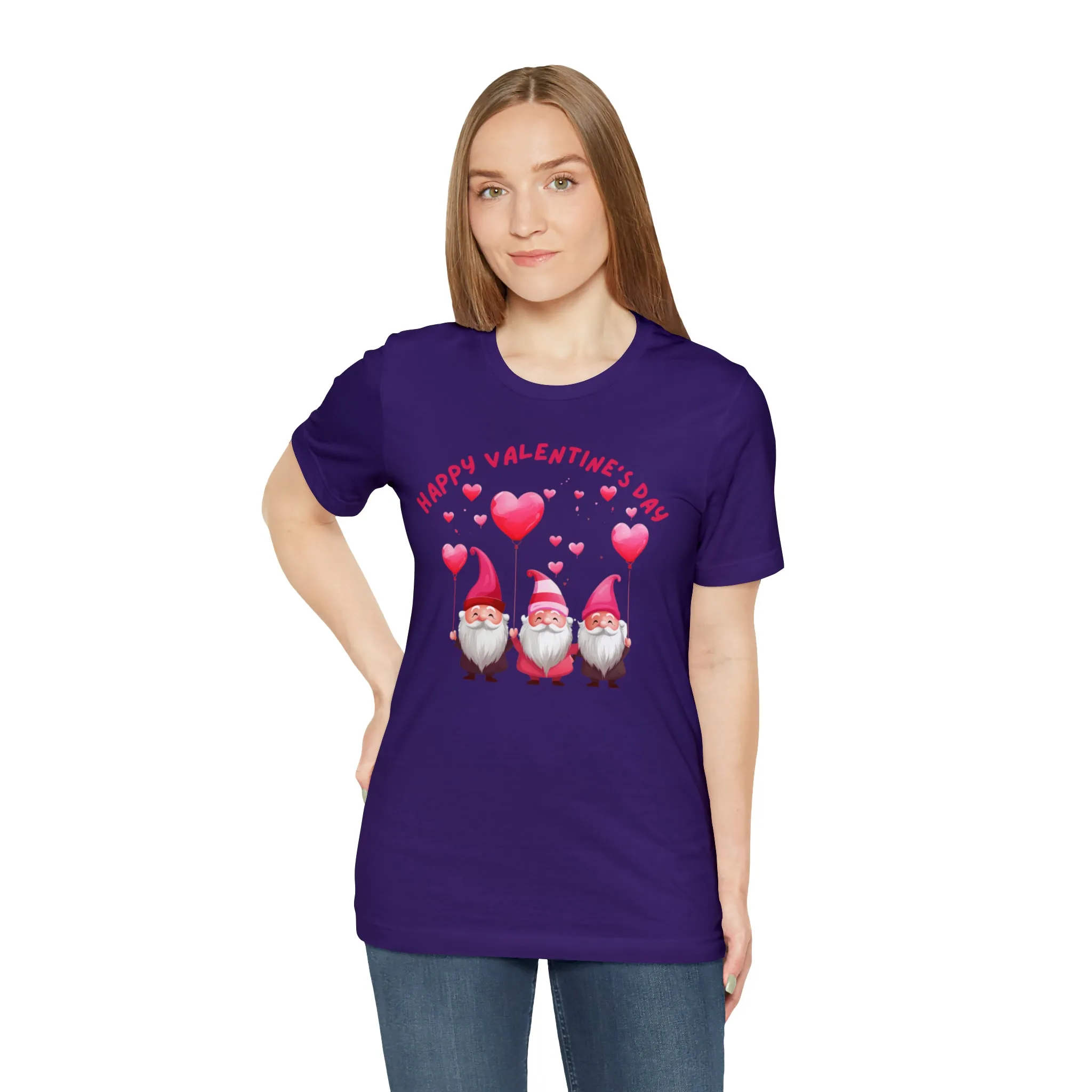 Gnomes Happy Valentine's Day T-Shirt | Sweetheart Love Tee |  Bella Canvas 3001 Unisex |  I Love You Short Sleeve Tshirt