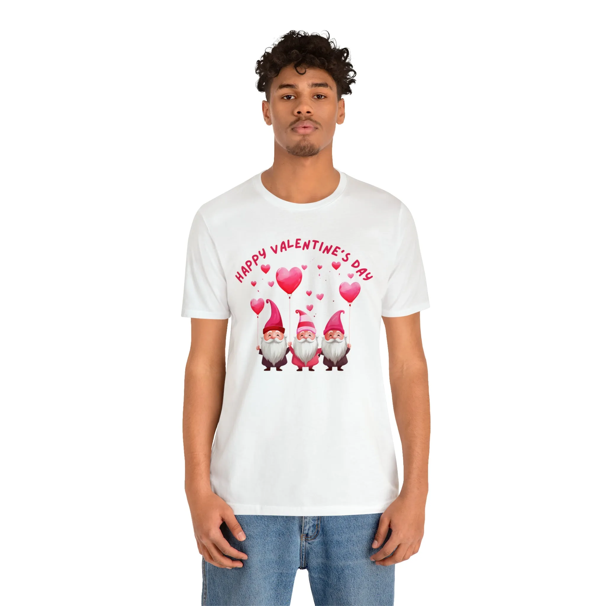 Gnomes Happy Valentine's Day T-Shirt | Sweetheart Love Tee |  Bella Canvas 3001 Unisex |  I Love You Short Sleeve Tshirt