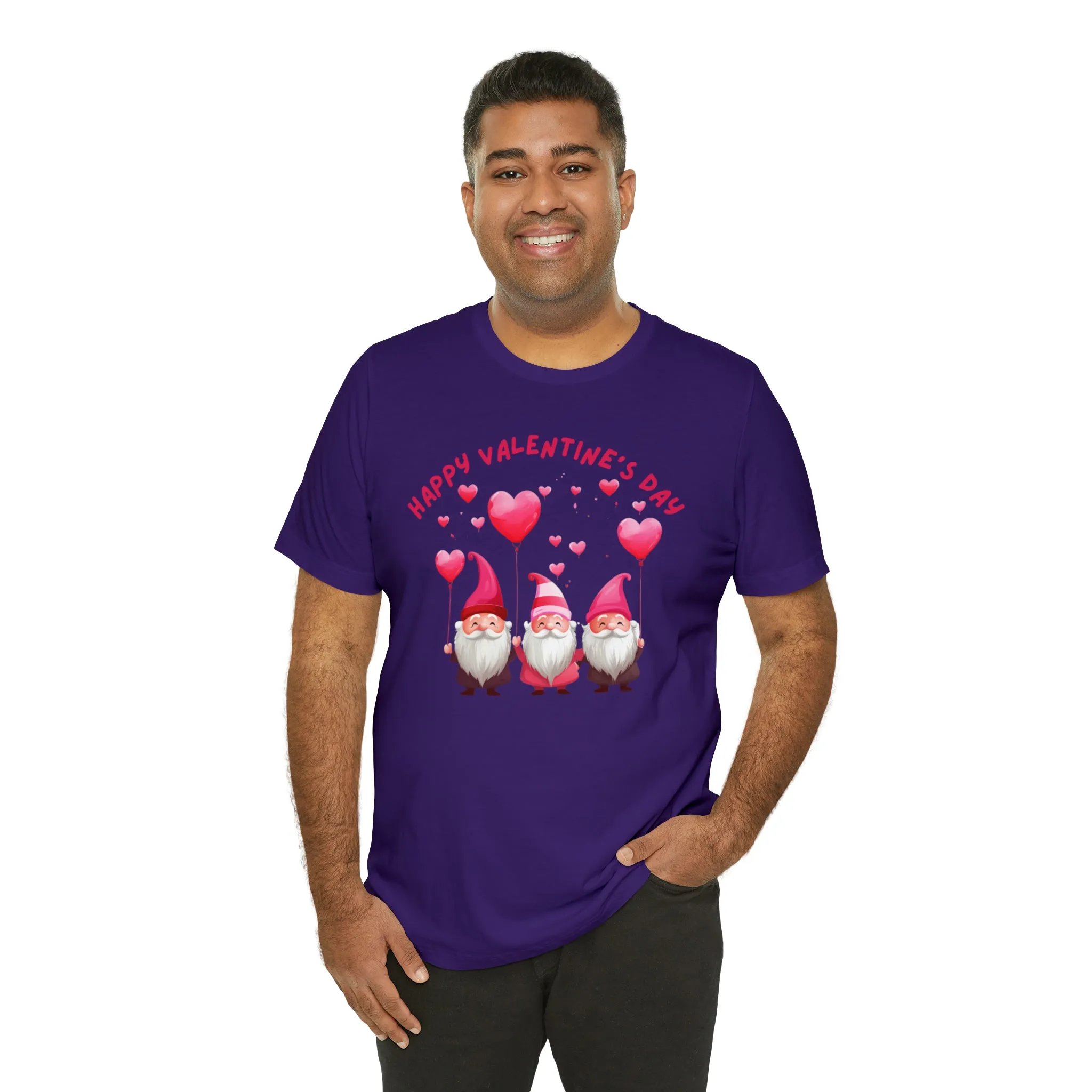 Gnomes Happy Valentine's Day T-Shirt | Sweetheart Love Tee |  Bella Canvas 3001 Unisex |  I Love You Short Sleeve Tshirt