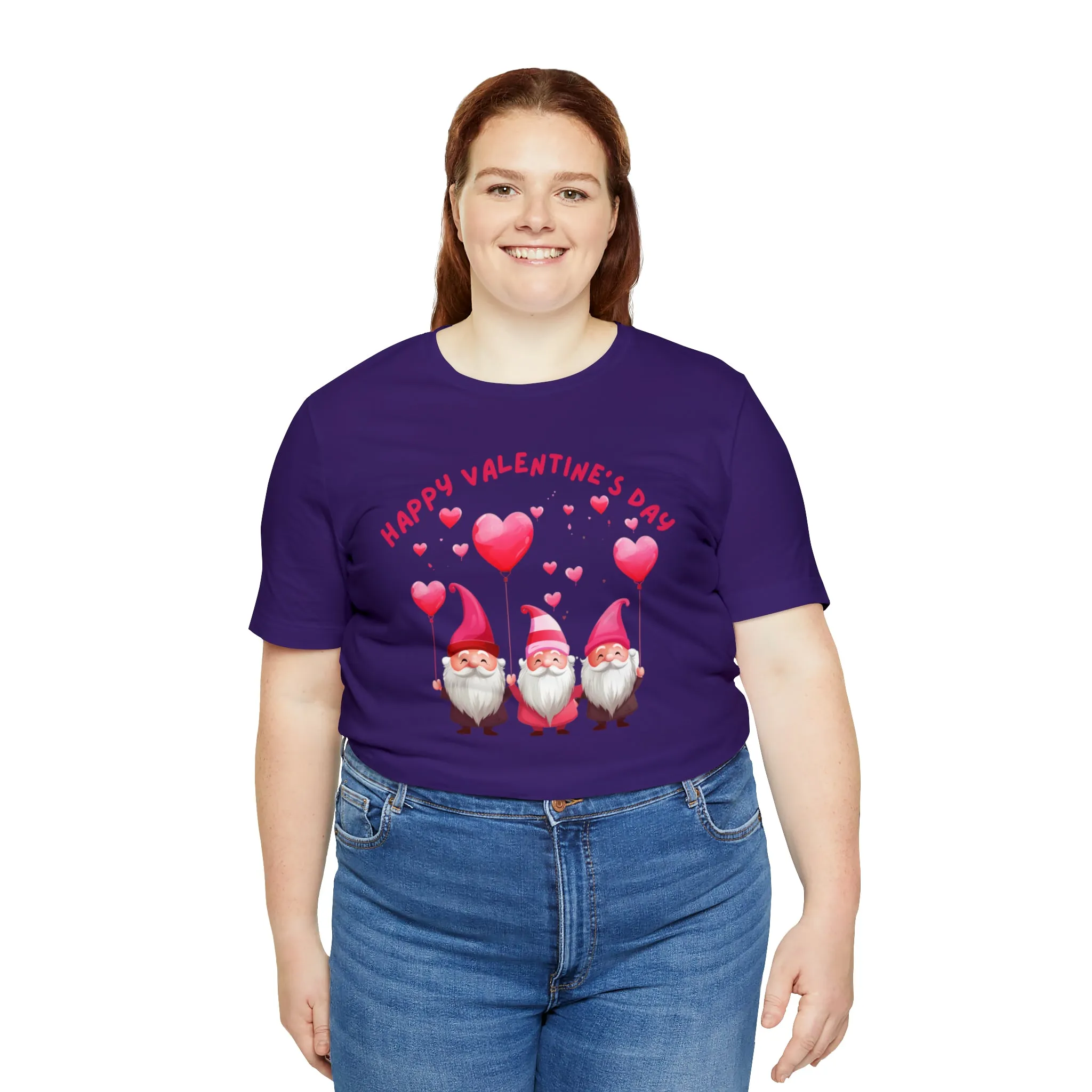 Gnomes Happy Valentine's Day T-Shirt | Sweetheart Love Tee |  Bella Canvas 3001 Unisex |  I Love You Short Sleeve Tshirt