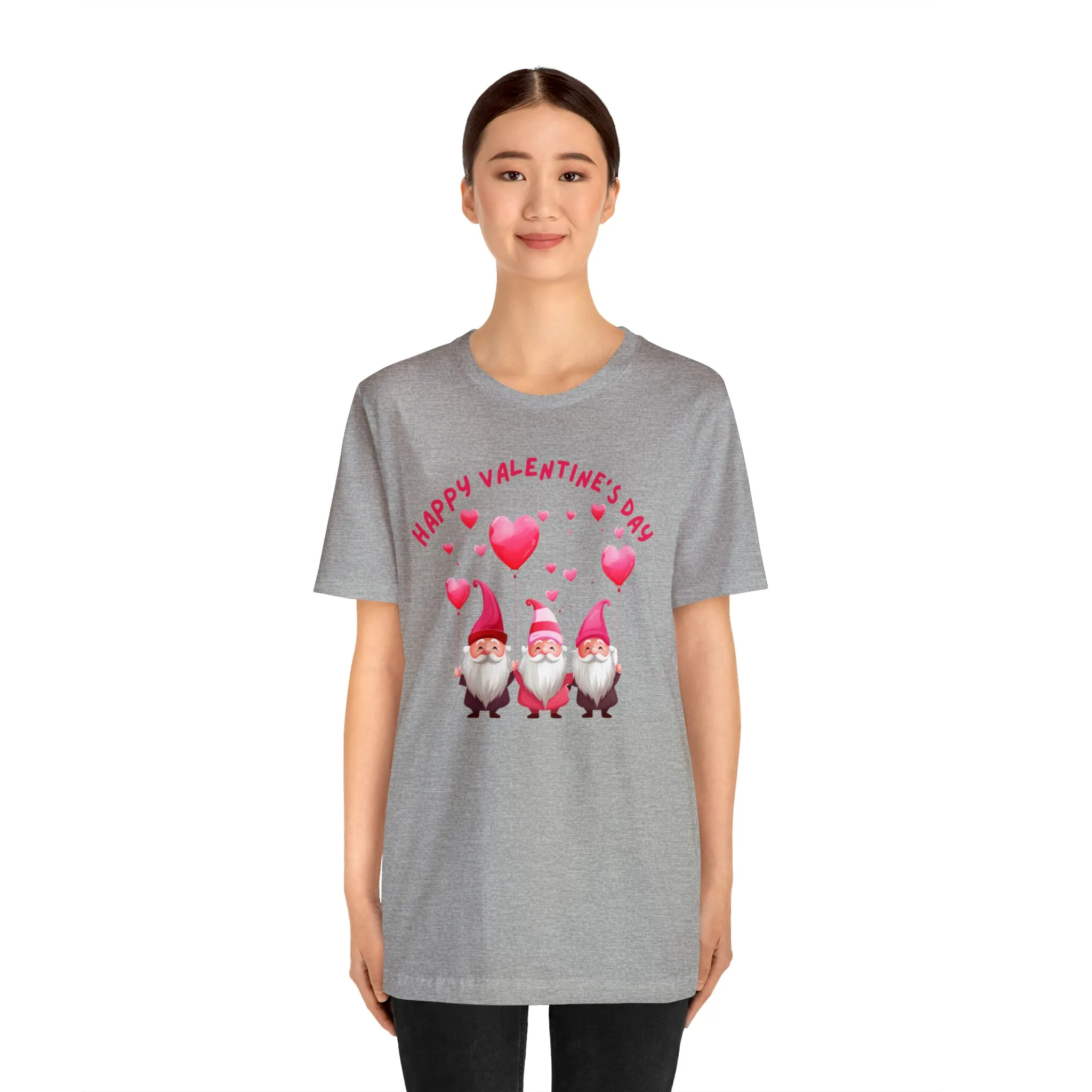 Gnomes Happy Valentine's Day T-Shirt | Sweetheart Love Tee |  Bella Canvas 3001 Unisex |  I Love You Short Sleeve Tshirt