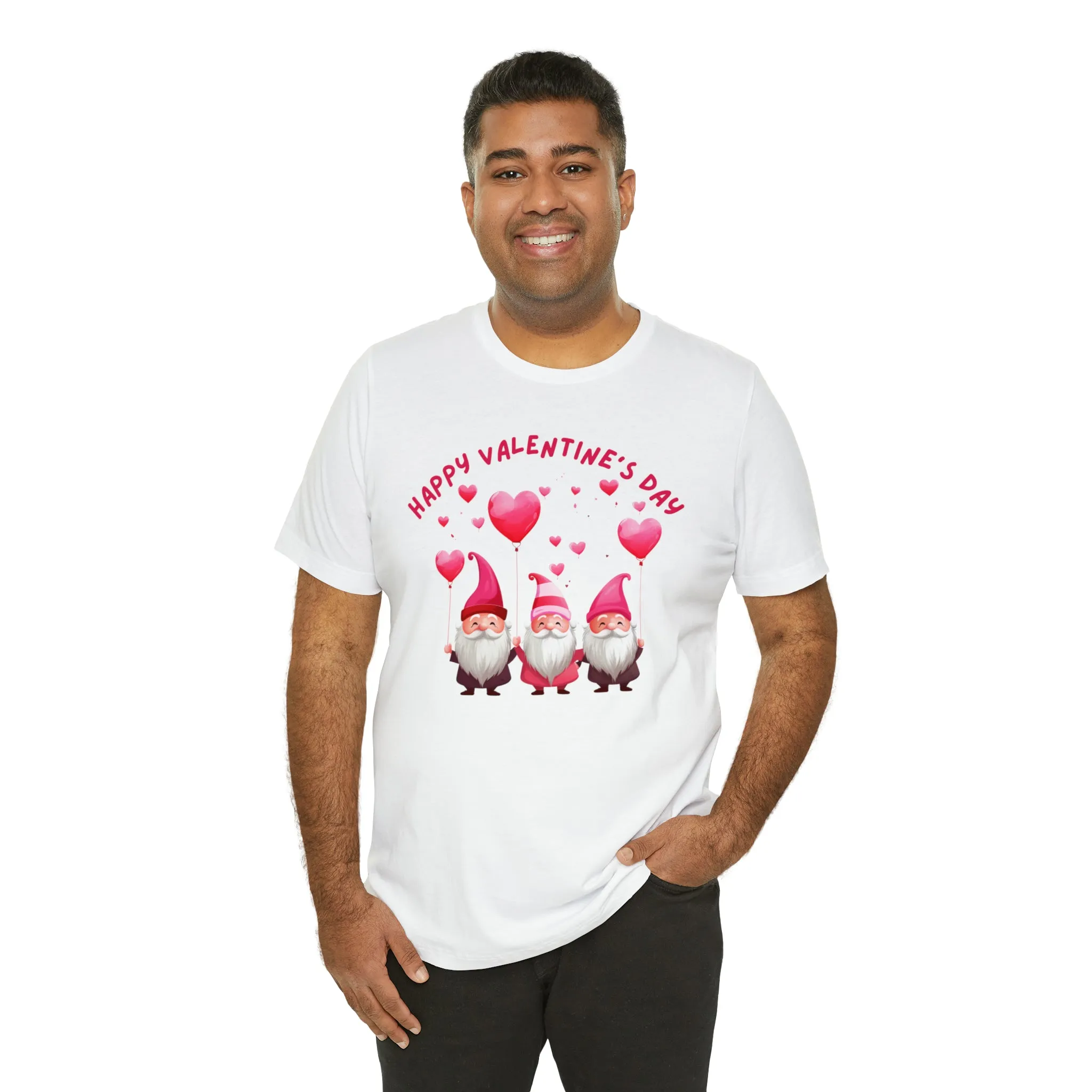 Gnomes Happy Valentine's Day T-Shirt | Sweetheart Love Tee |  Bella Canvas 3001 Unisex |  I Love You Short Sleeve Tshirt