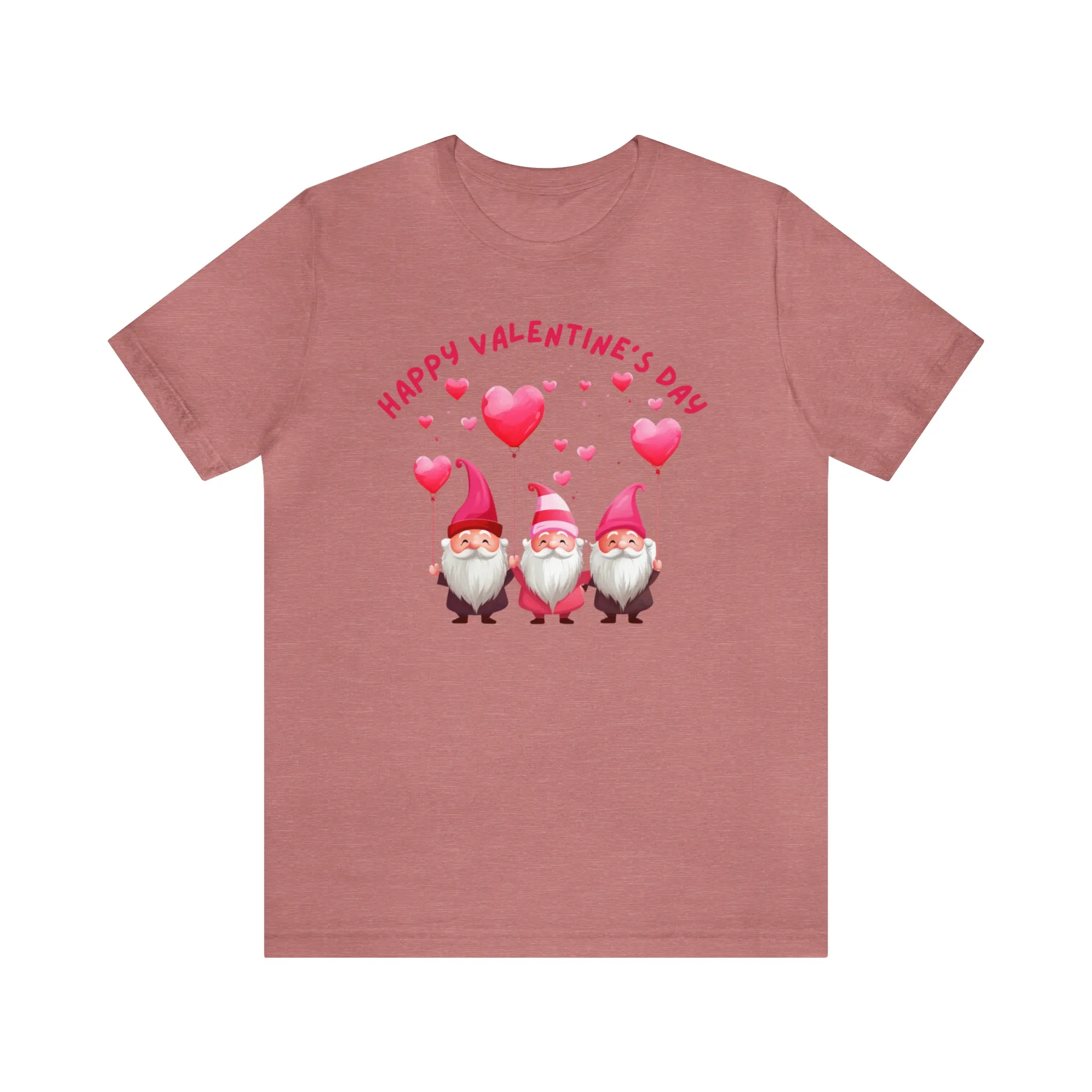 Gnomes Happy Valentine's Day T-Shirt | Sweetheart Love Tee |  Bella Canvas 3001 Unisex |  I Love You Short Sleeve Tshirt