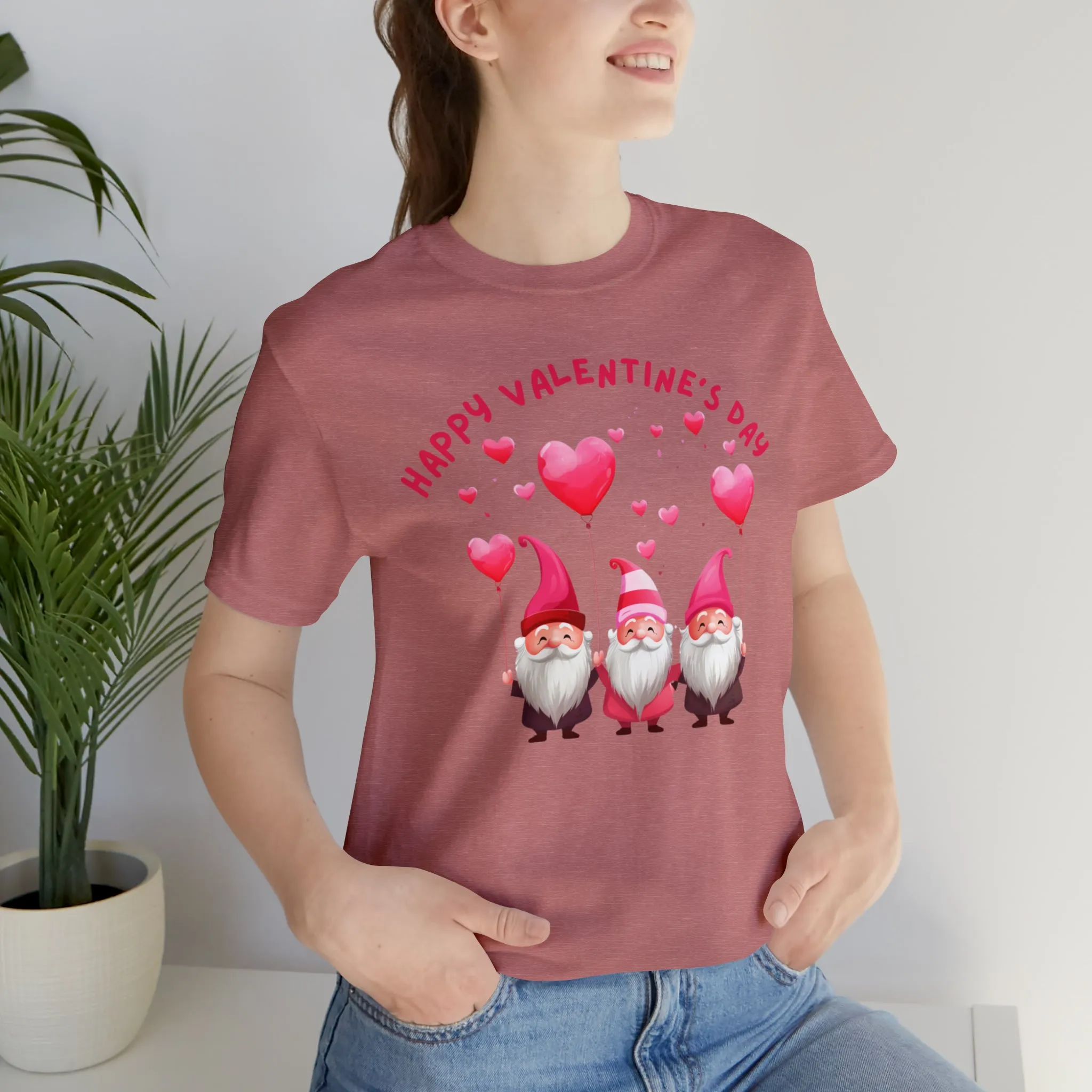 Gnomes Happy Valentine's Day T-Shirt | Sweetheart Love Tee |  Bella Canvas 3001 Unisex |  I Love You Short Sleeve Tshirt