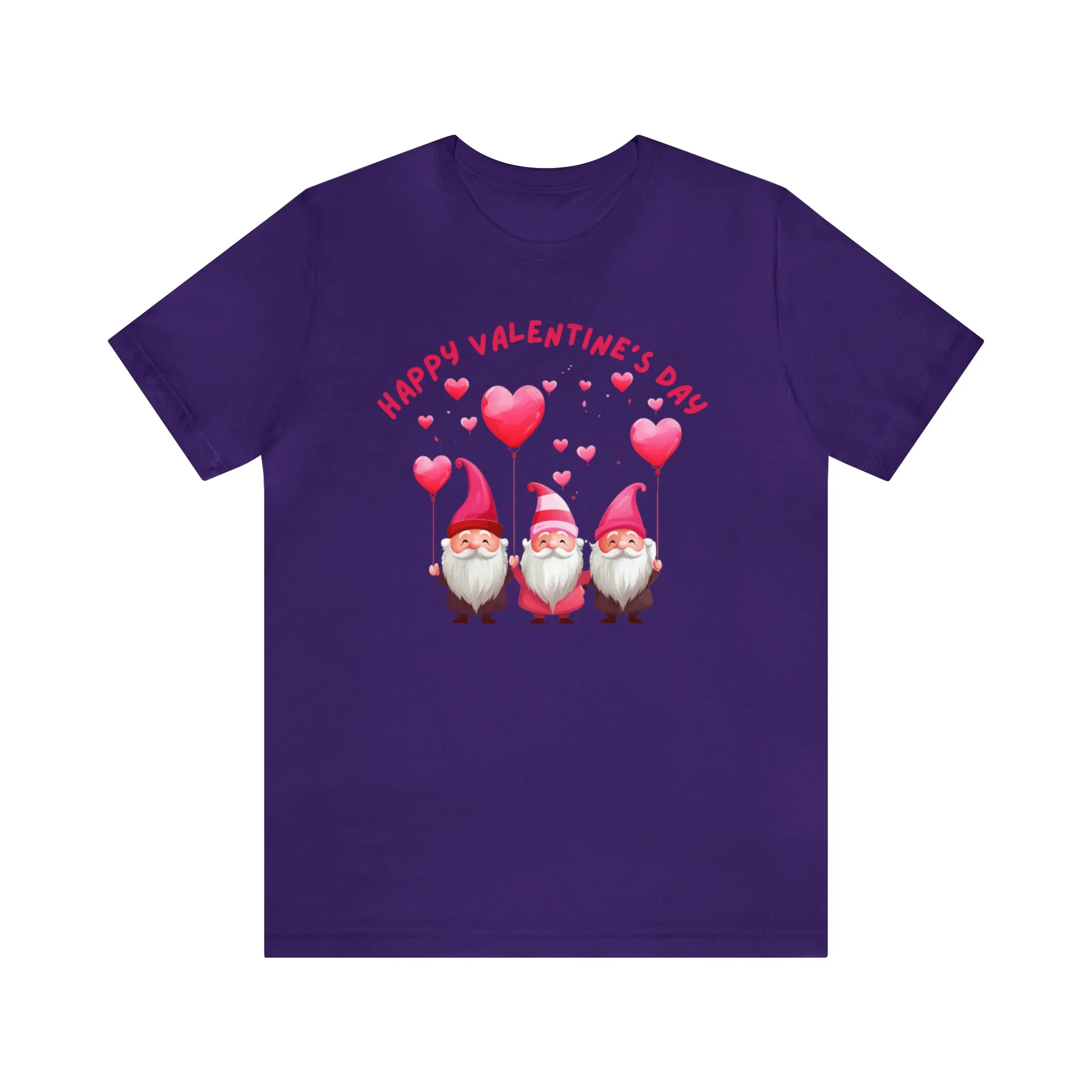 Gnomes Happy Valentine's Day T-Shirt | Sweetheart Love Tee |  Bella Canvas 3001 Unisex |  I Love You Short Sleeve Tshirt