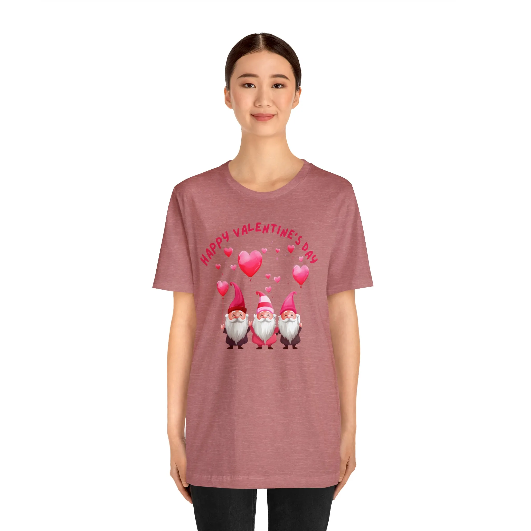 Gnomes Happy Valentine's Day T-Shirt | Sweetheart Love Tee |  Bella Canvas 3001 Unisex |  I Love You Short Sleeve Tshirt