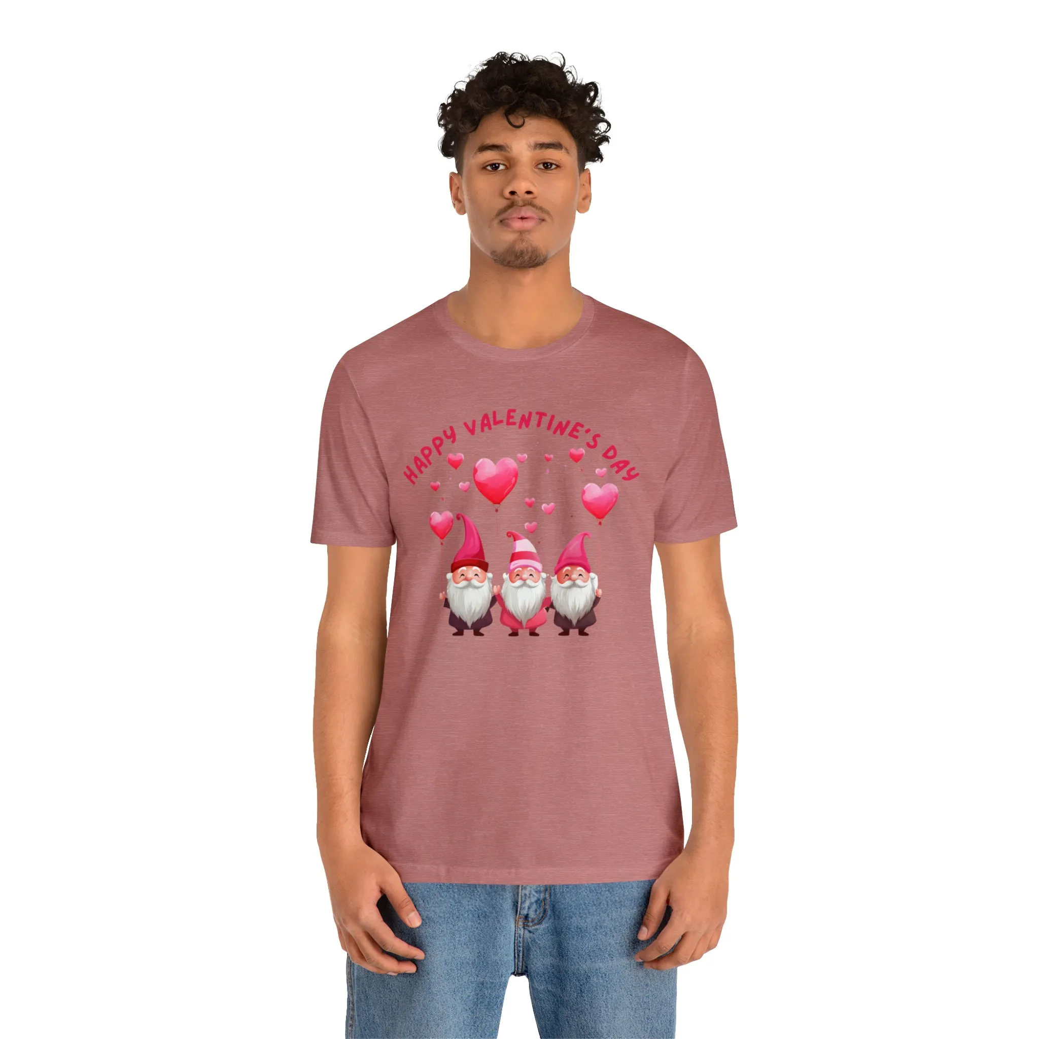 Gnomes Happy Valentine's Day T-Shirt | Sweetheart Love Tee |  Bella Canvas 3001 Unisex |  I Love You Short Sleeve Tshirt