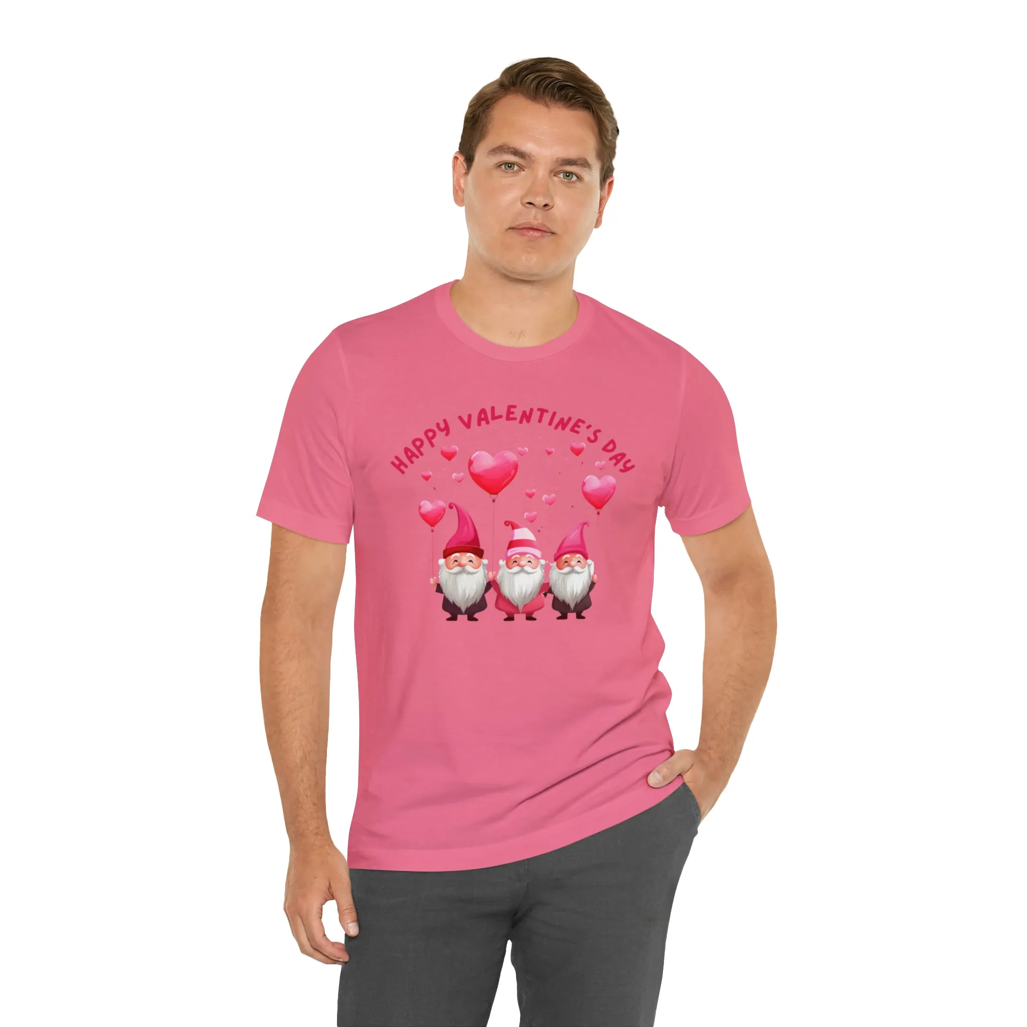 Gnomes Happy Valentine's Day T-Shirt | Sweetheart Love Tee |  Bella Canvas 3001 Unisex |  I Love You Short Sleeve Tshirt
