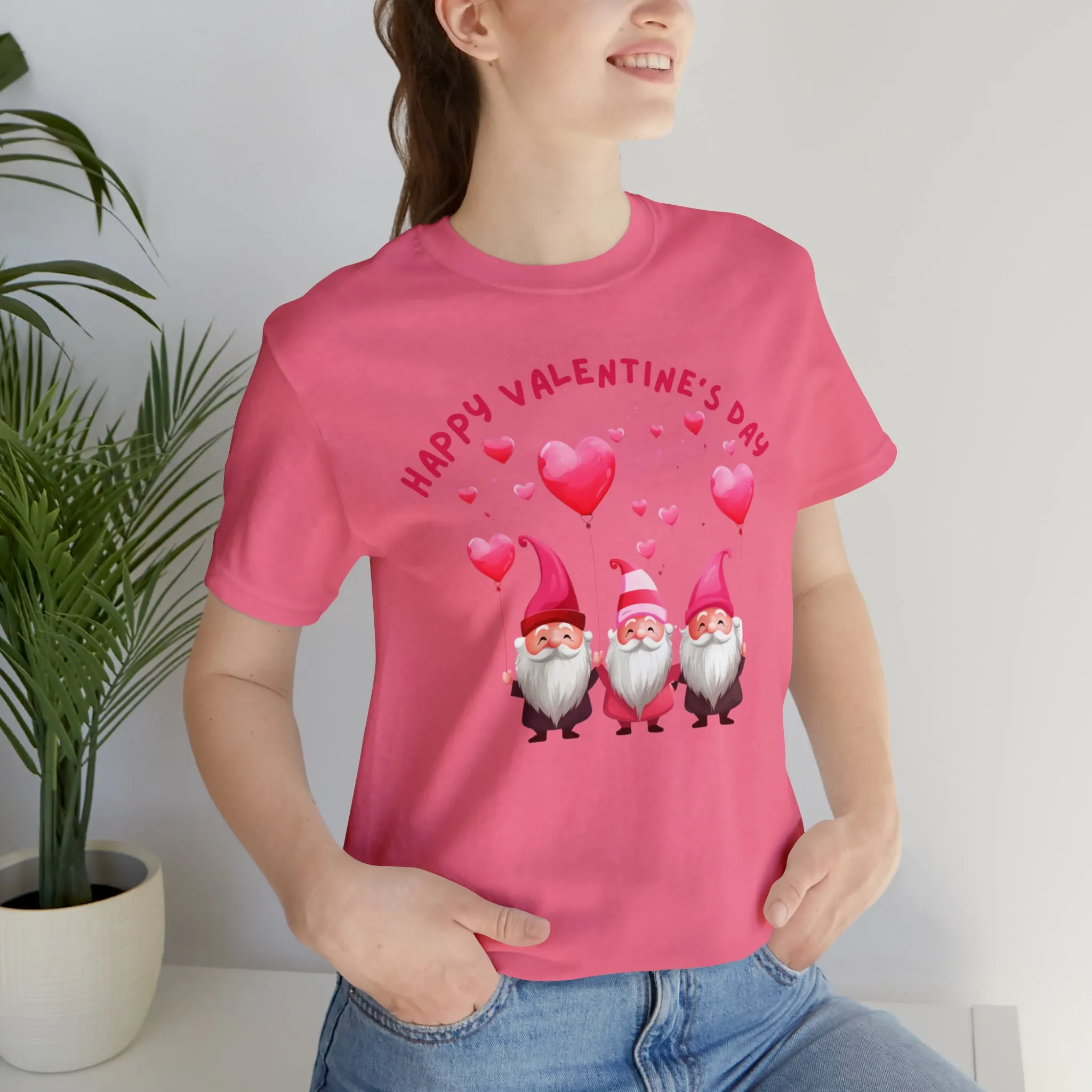 Gnomes Happy Valentine's Day T-Shirt | Sweetheart Love Tee |  Bella Canvas 3001 Unisex |  I Love You Short Sleeve Tshirt
