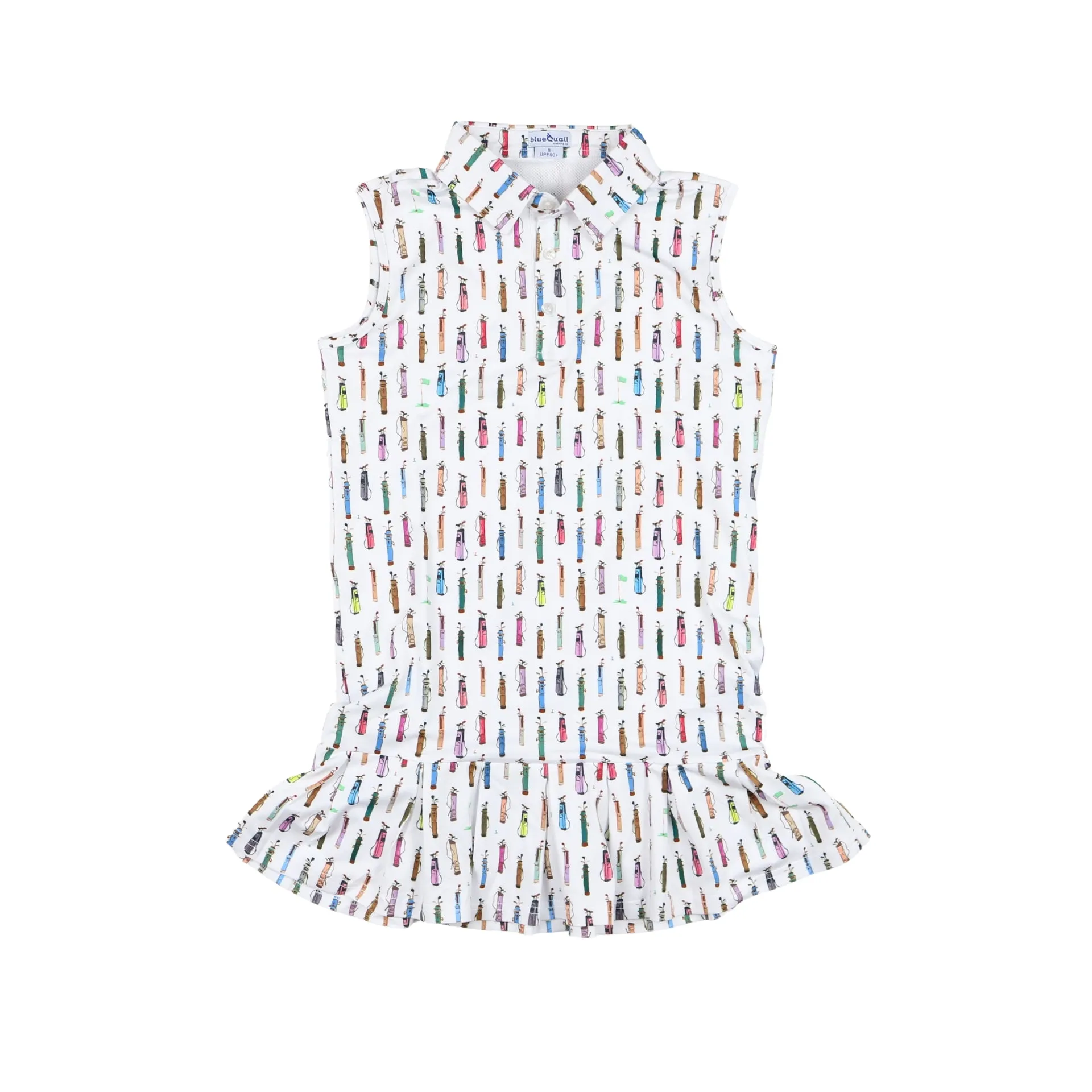Golf Bags Polo Sleeveless Dress || Blue Quail