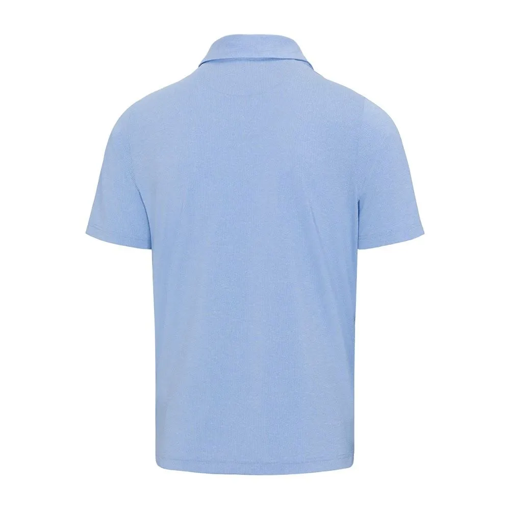 Greg Norman Men's Engineered Wave Stripe Polo - Light Cobalt