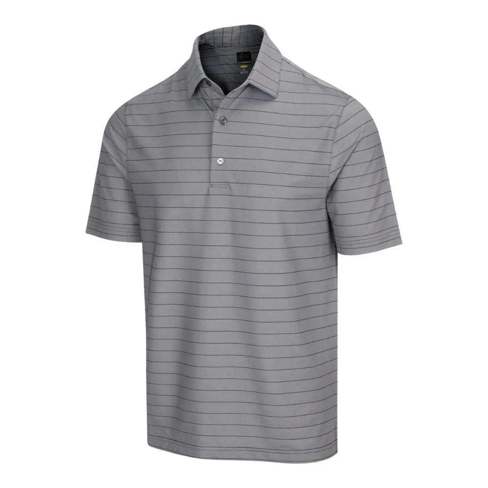 Greg Norman Men's Stripe Stretch Polo - Black