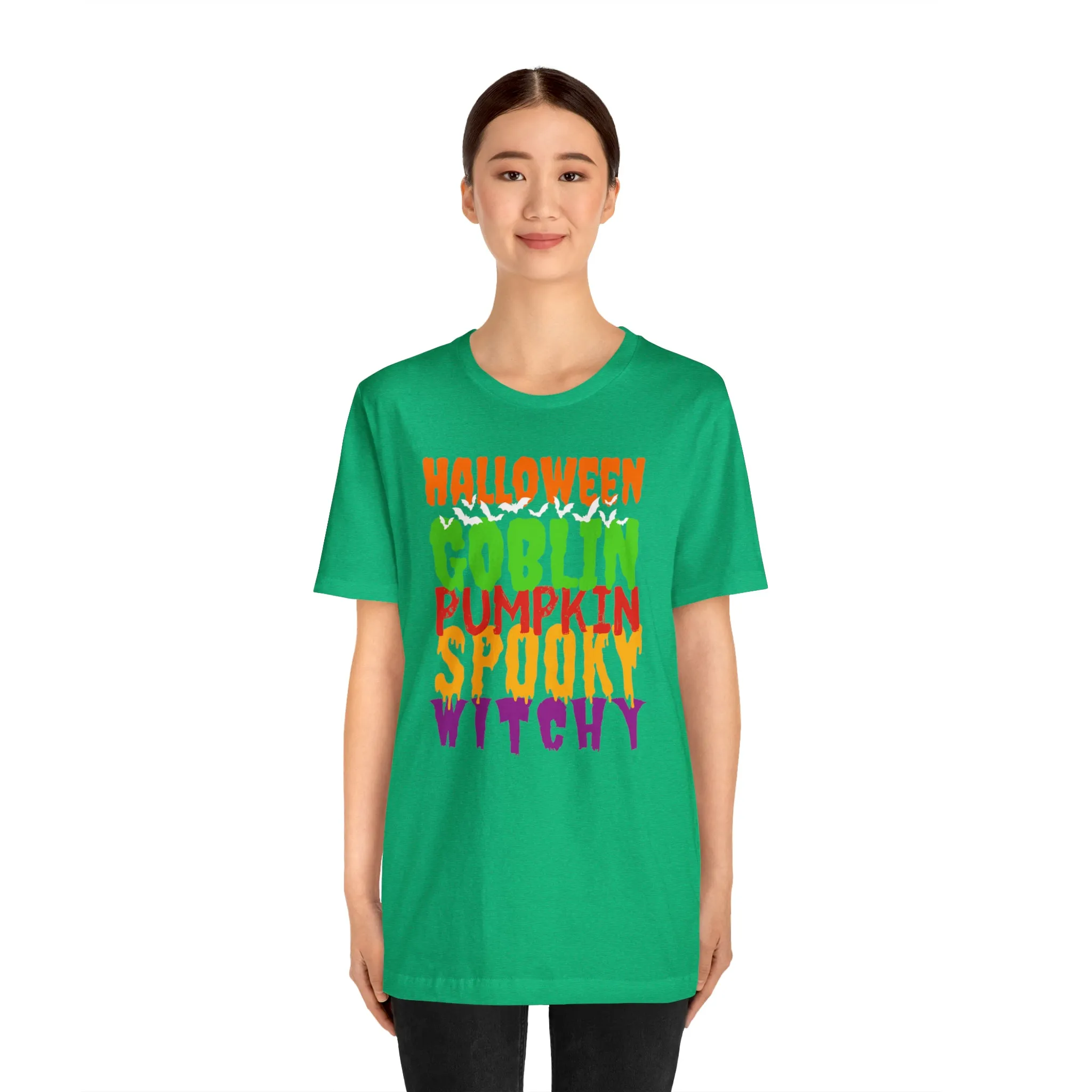 Halloween Goblin Pumpkin T-Shirt | Spooky Witchy Tee |  Bella Canvas 3001Unisex | Creepy Short Sleeve Tshirt