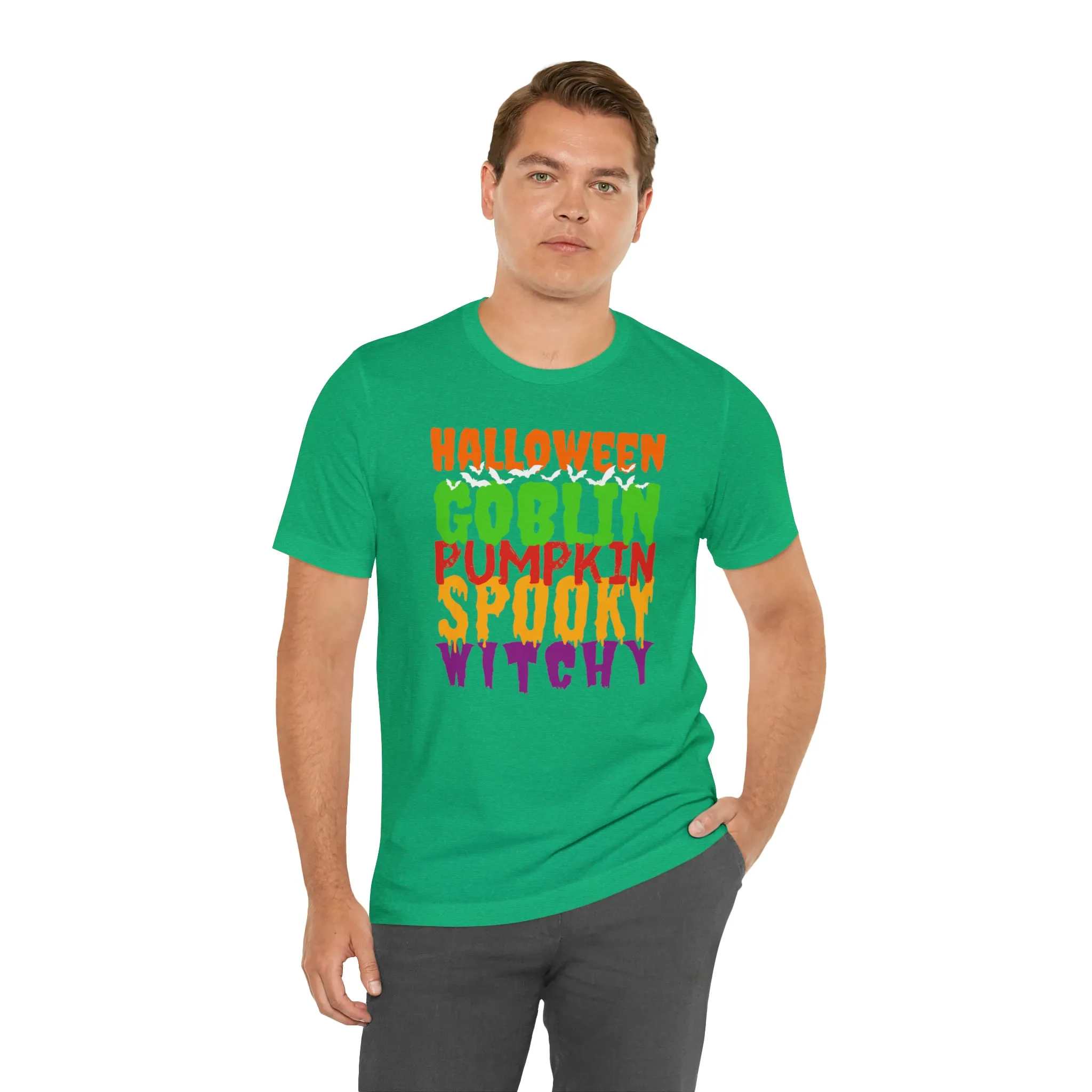 Halloween Goblin Pumpkin T-Shirt | Spooky Witchy Tee |  Bella Canvas 3001Unisex | Creepy Short Sleeve Tshirt