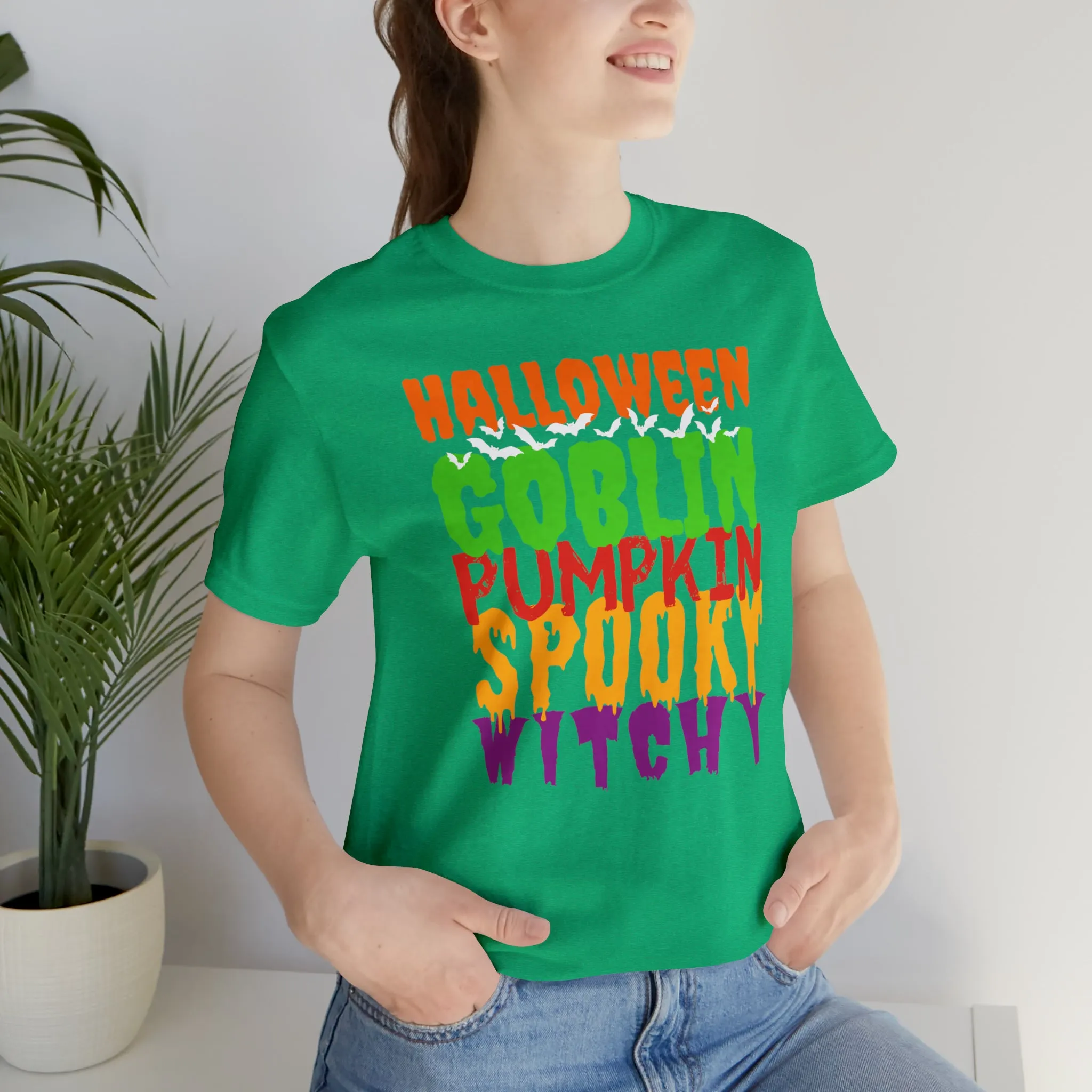 Halloween Goblin Pumpkin T-Shirt | Spooky Witchy Tee |  Bella Canvas 3001Unisex | Creepy Short Sleeve Tshirt