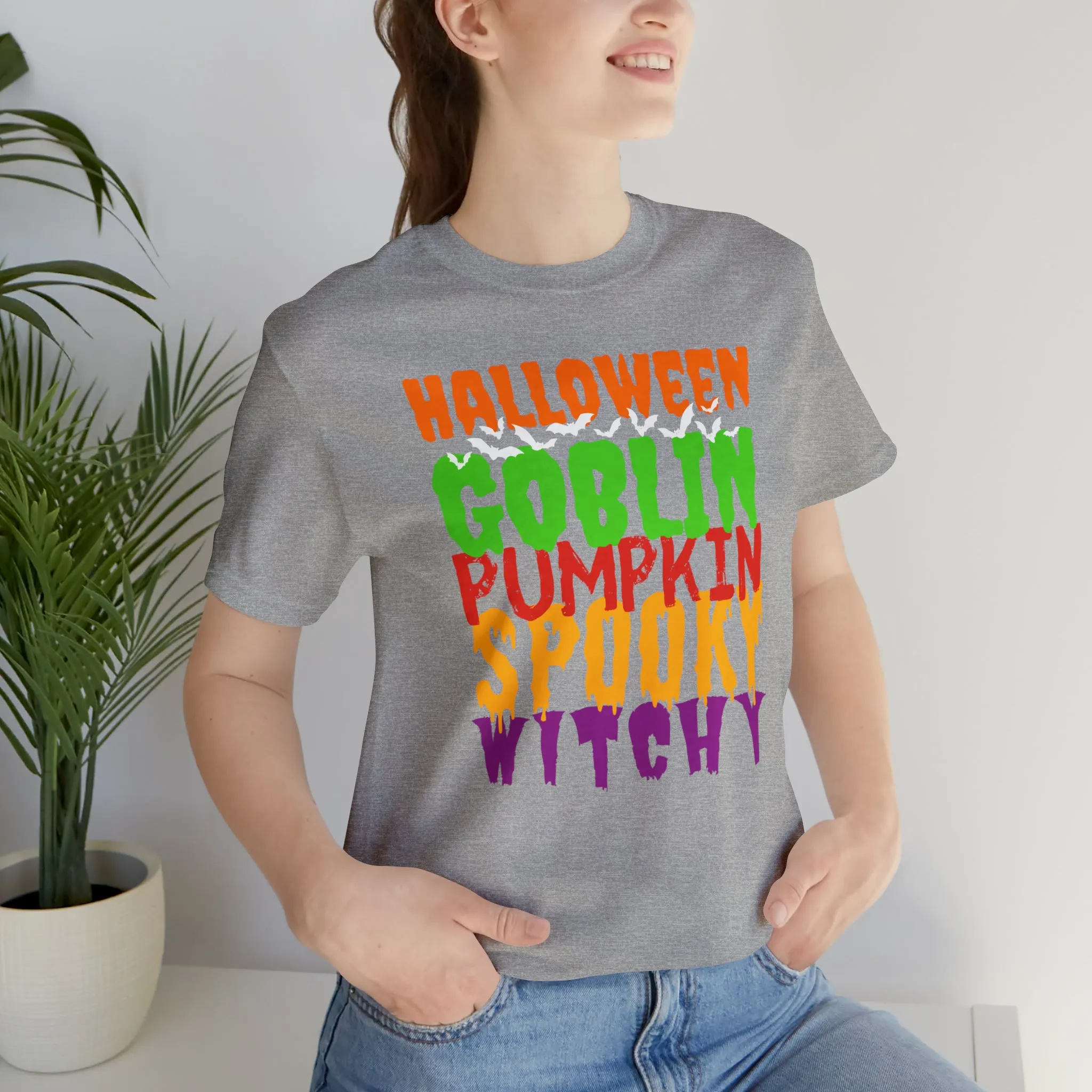 Halloween Goblin Pumpkin T-Shirt | Spooky Witchy Tee |  Bella Canvas 3001Unisex | Creepy Short Sleeve Tshirt