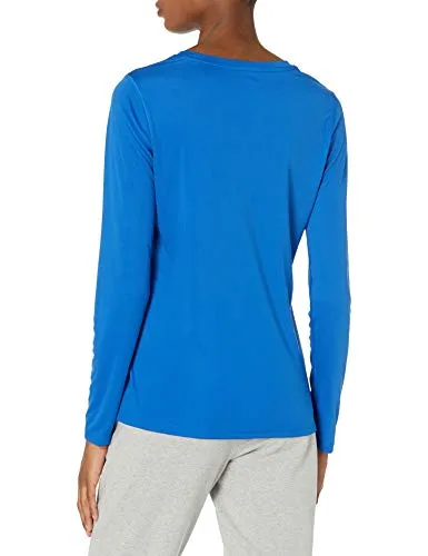Hanes Women's Sport Cool Dri Performance Long Sleeve Tee, Awesome Blue, Large