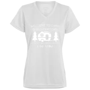 Happy Camper  Ladies’ Moisture-Wicking V-Neck Tee