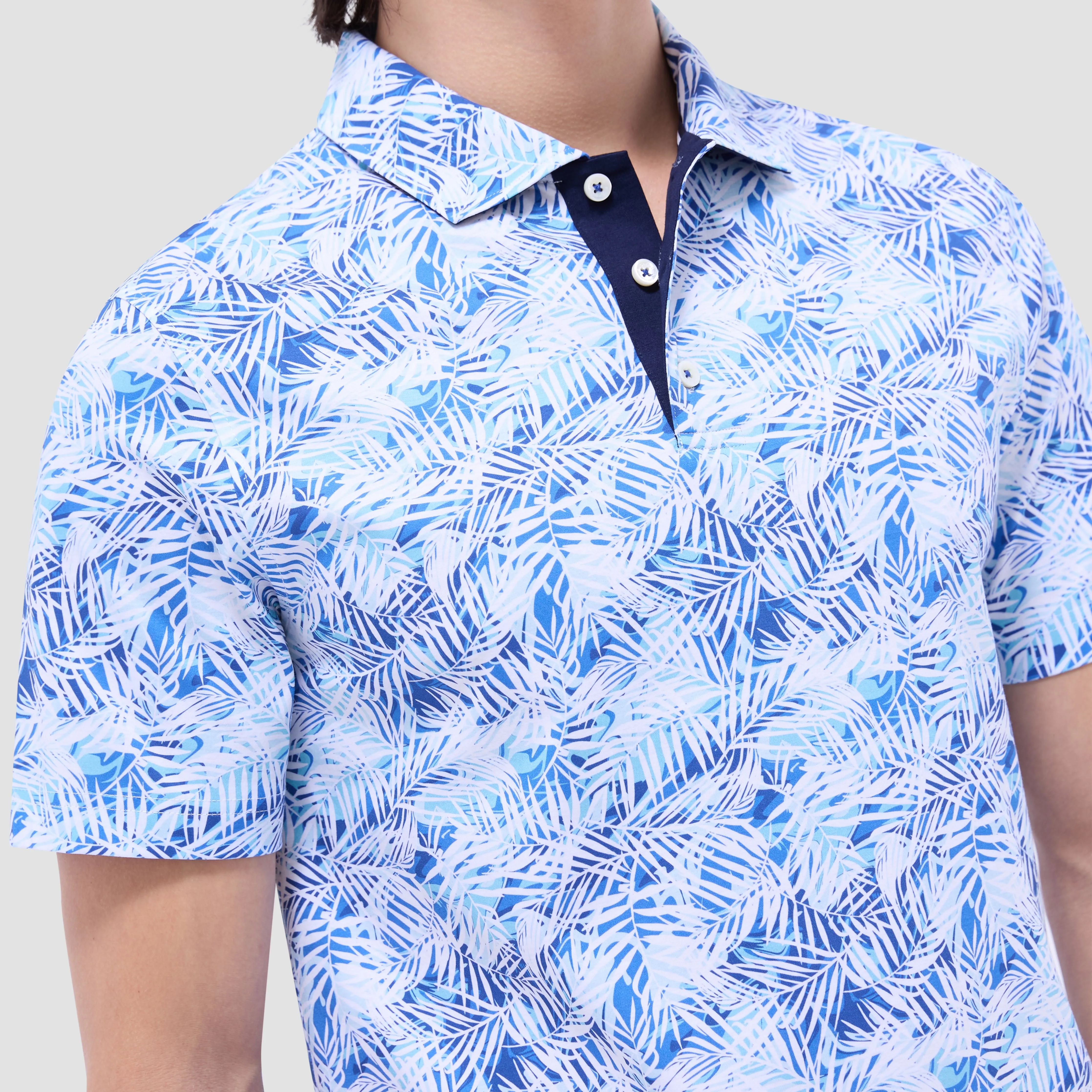 Hendrix Leaf Print Polo Shirt