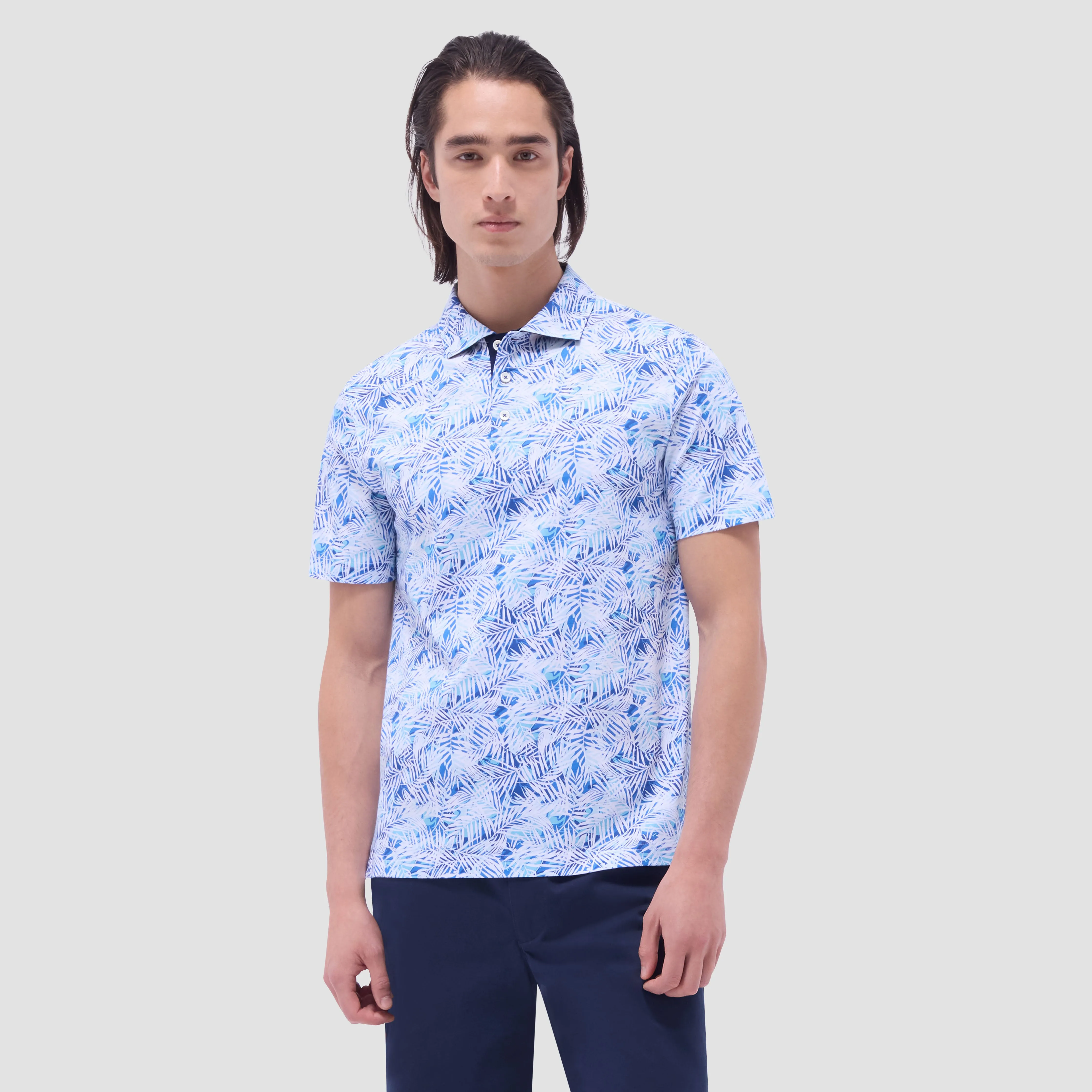Hendrix Leaf Print Polo Shirt