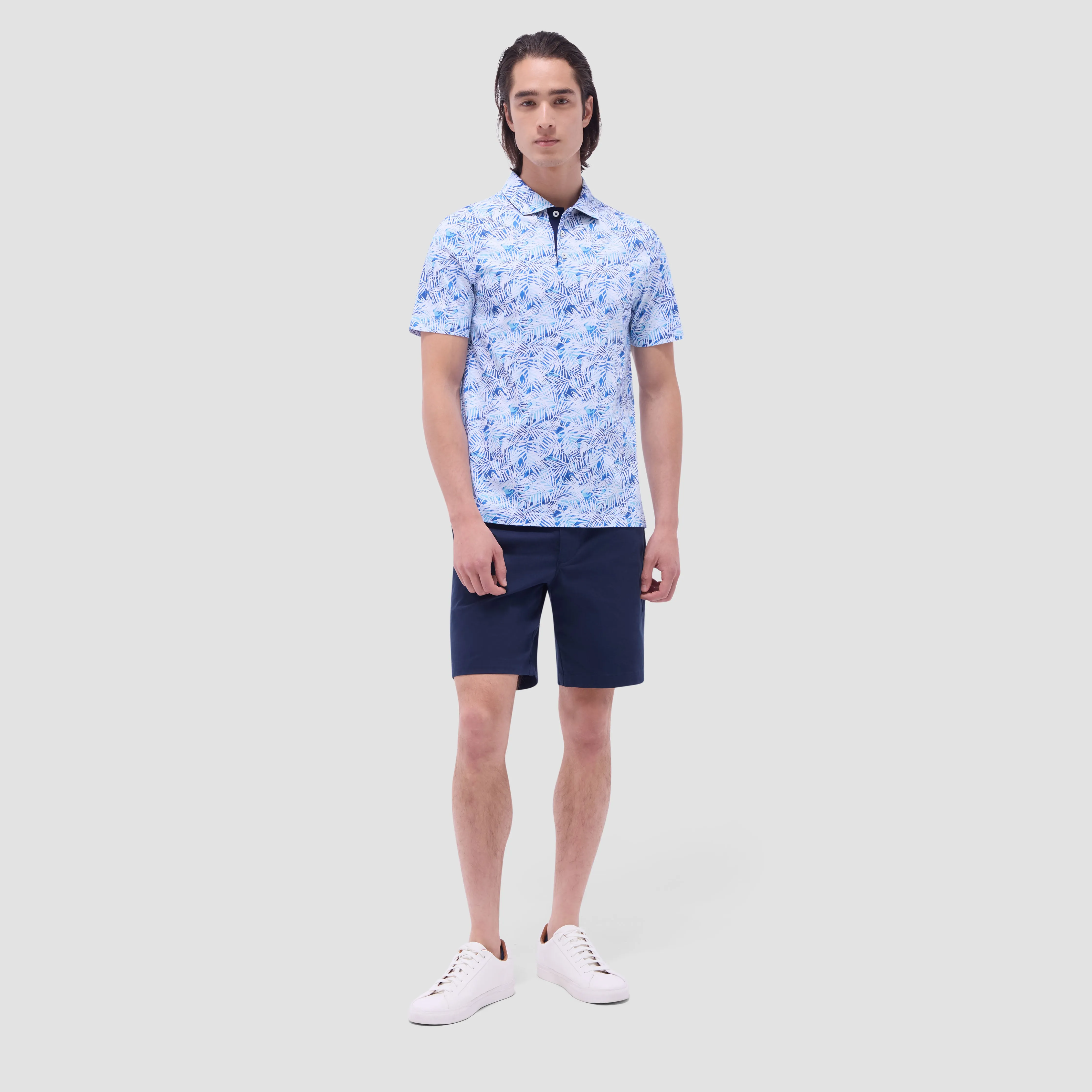 Hendrix Leaf Print Polo Shirt