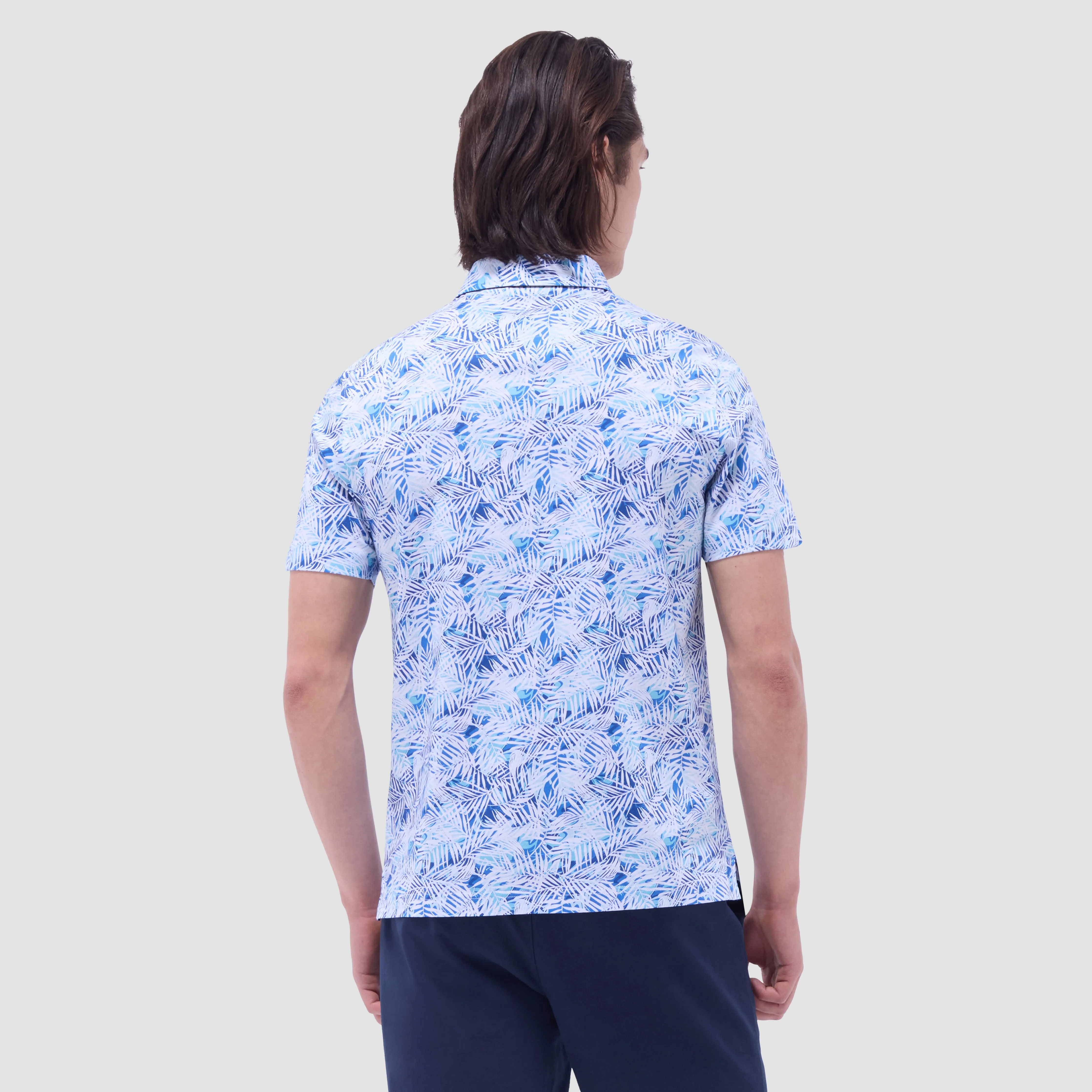 Hendrix Leaf Print Polo Shirt